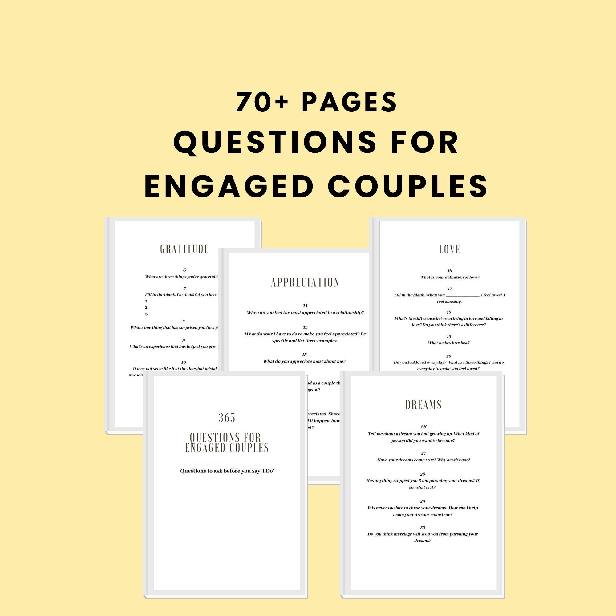 Premarital Questions for Couples: 365 Conversation Starters (Digital Download)