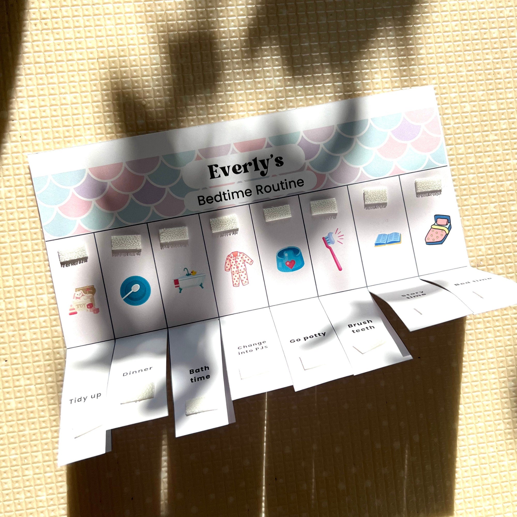 Bedtime Routine Flip Chart for Girls Editable Canva Checklist Personalized Routine Chart for Toddlers Preschool Bedtime Activity Chore Chart