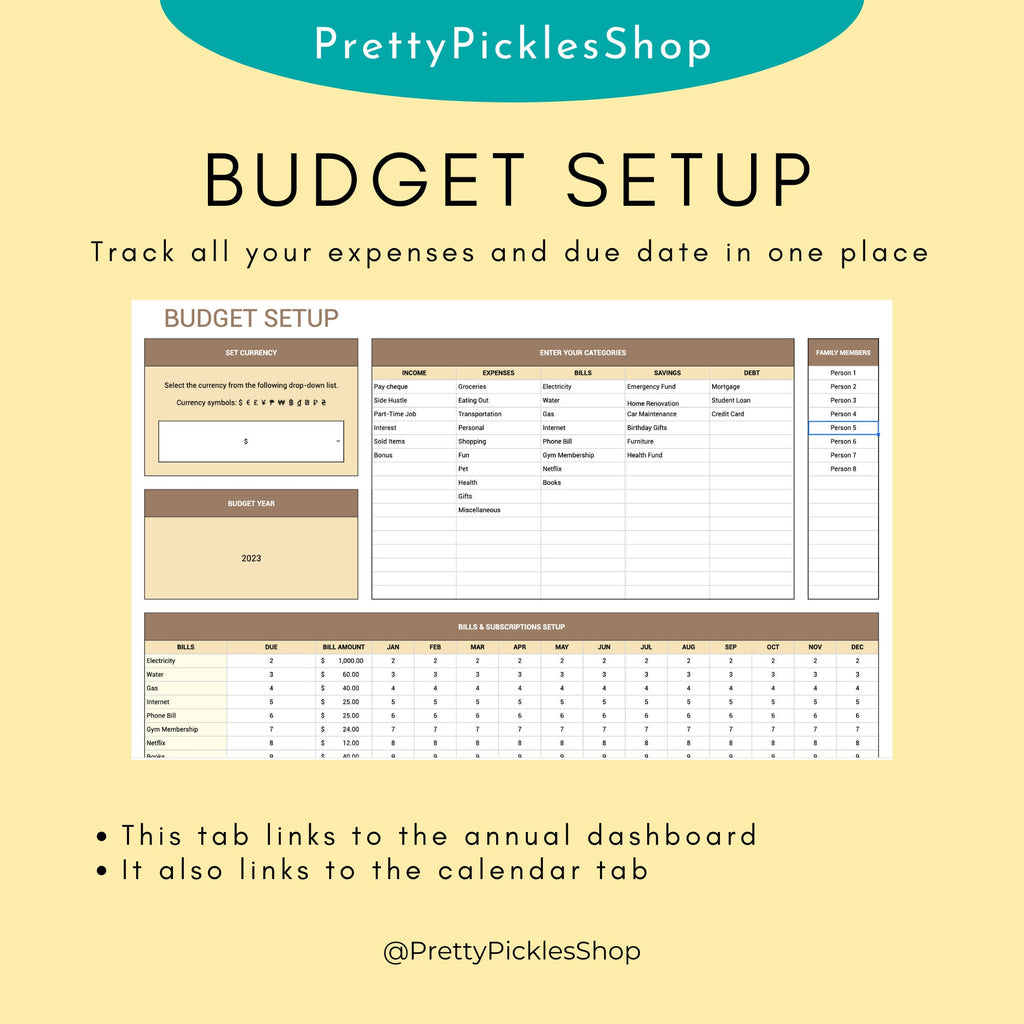 Couples Budget Planner, Monthly & Annual Spreadsheet (Digital Download)