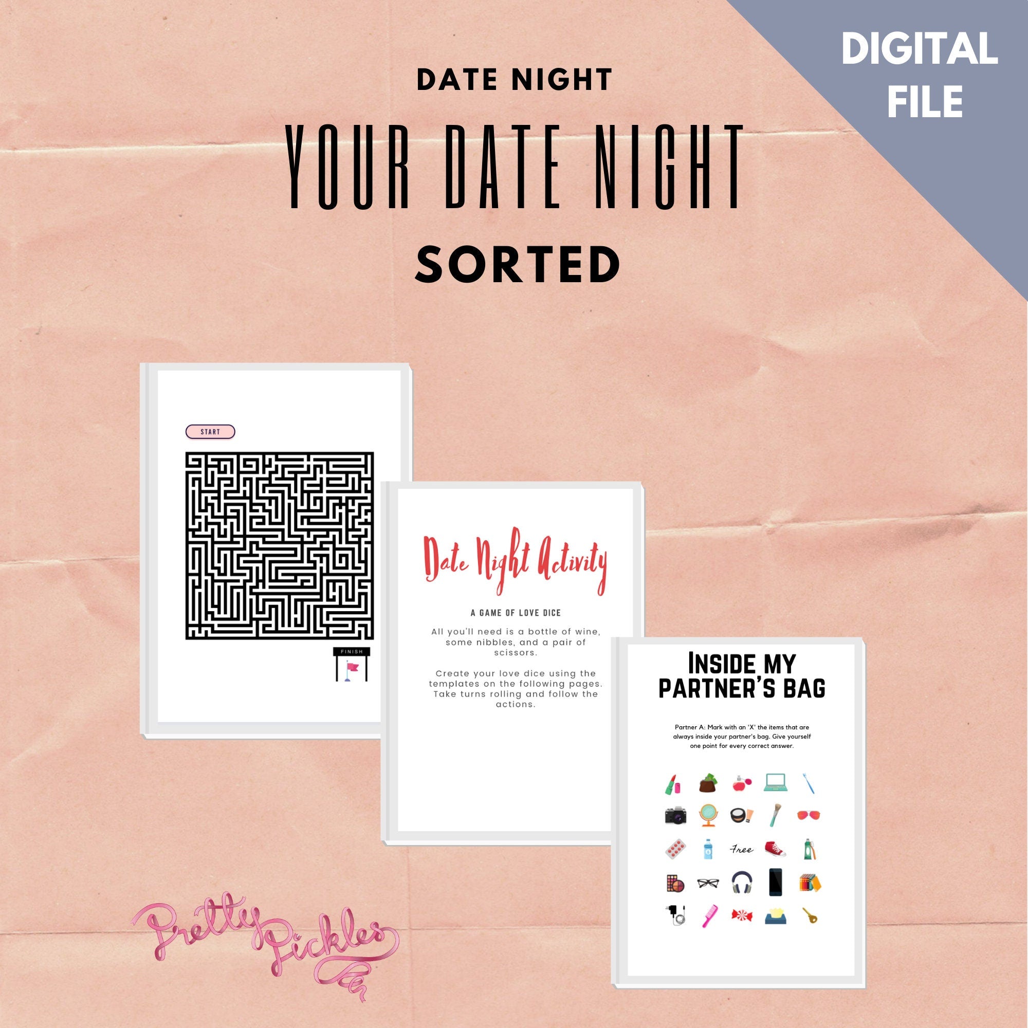Couple Games: Date Night Activity Sheets (Digital Download)