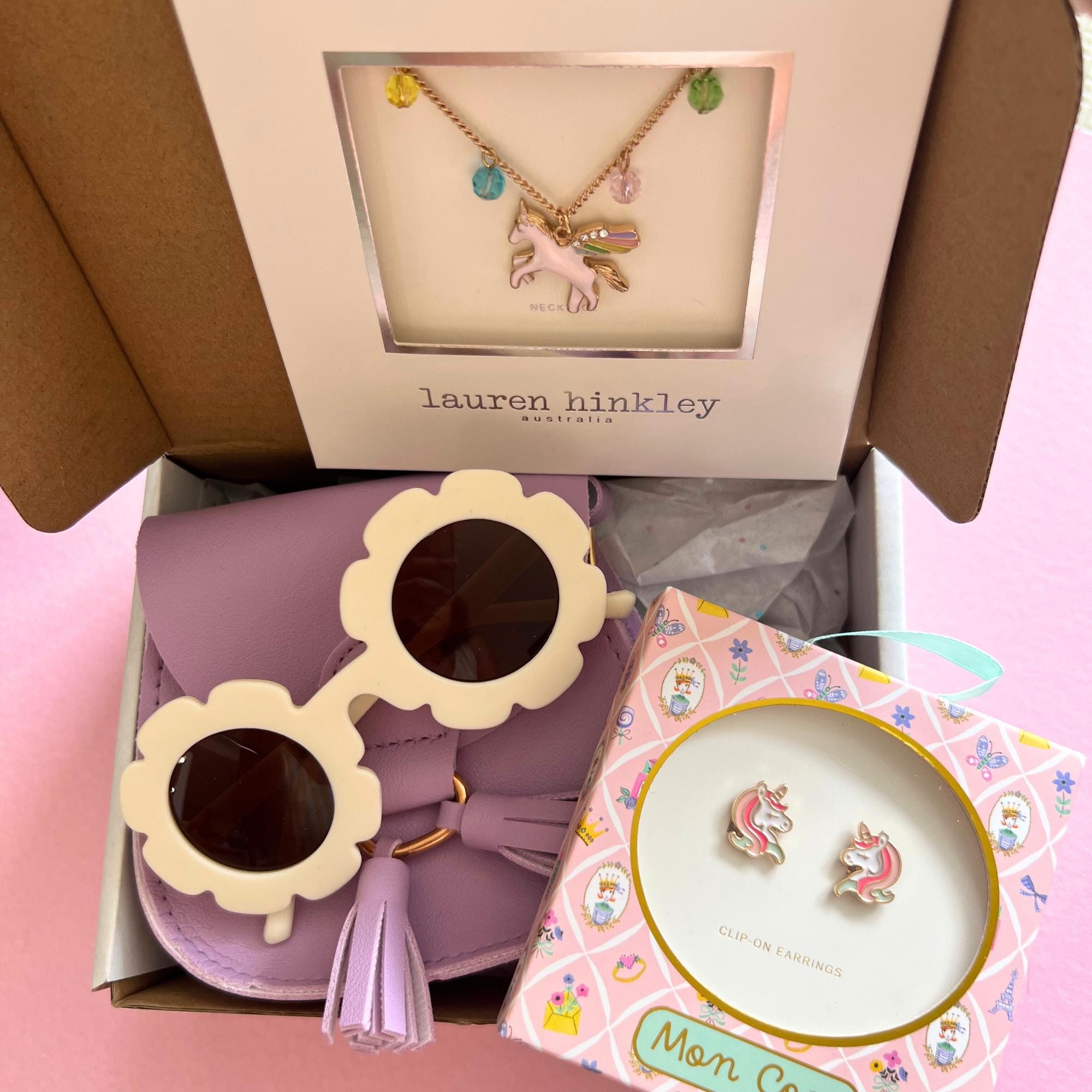 Unicorn Gift Box: Necklace, Clip-On Earrings, Purse & Sunglasses