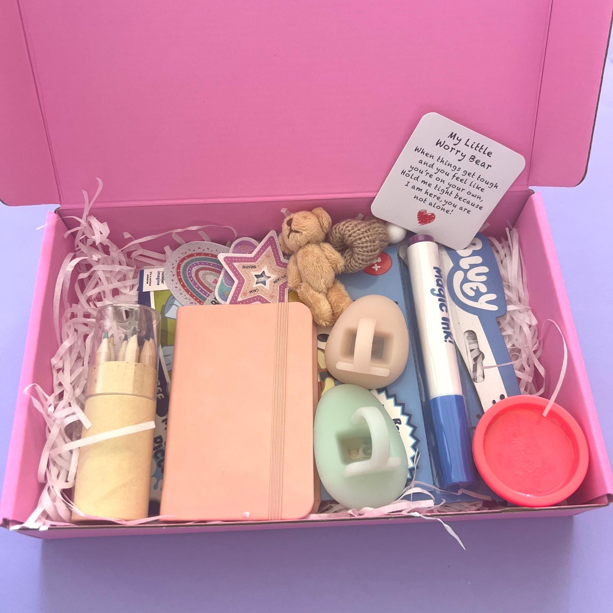 Care Package for Kids Going Through Divorce Separation Worry Bear for 4yo to 6yo Gift for Kids Coping with Divorce Kids Worry Bear Gift