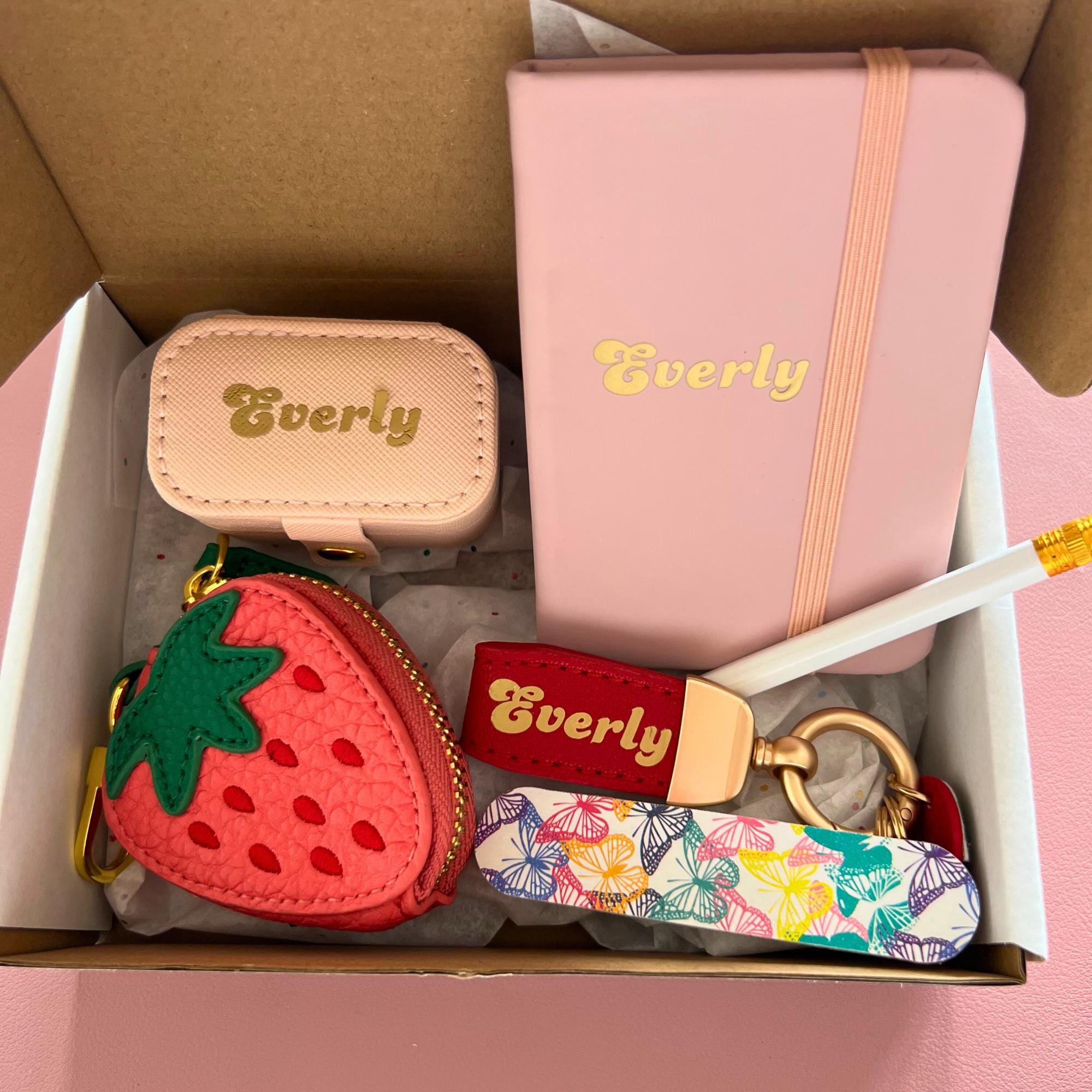 Custom Gift Box for Girly Teen Tween Birthday Gift Set Sweet 13 Present for Teenager Strawberry Themed Gift Box Personallized Gift for Tween