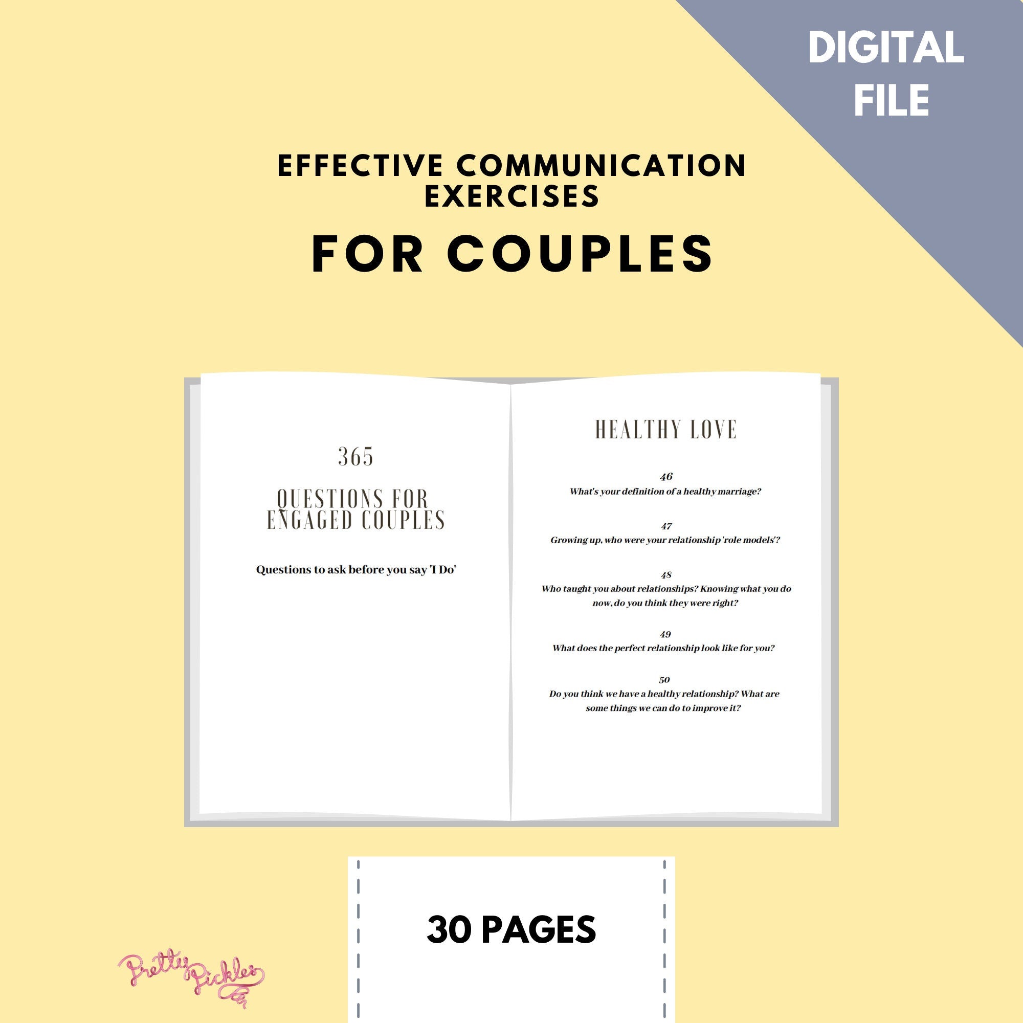 Premarital Questions for Couples: 365 Conversation Starters (Digital Download)