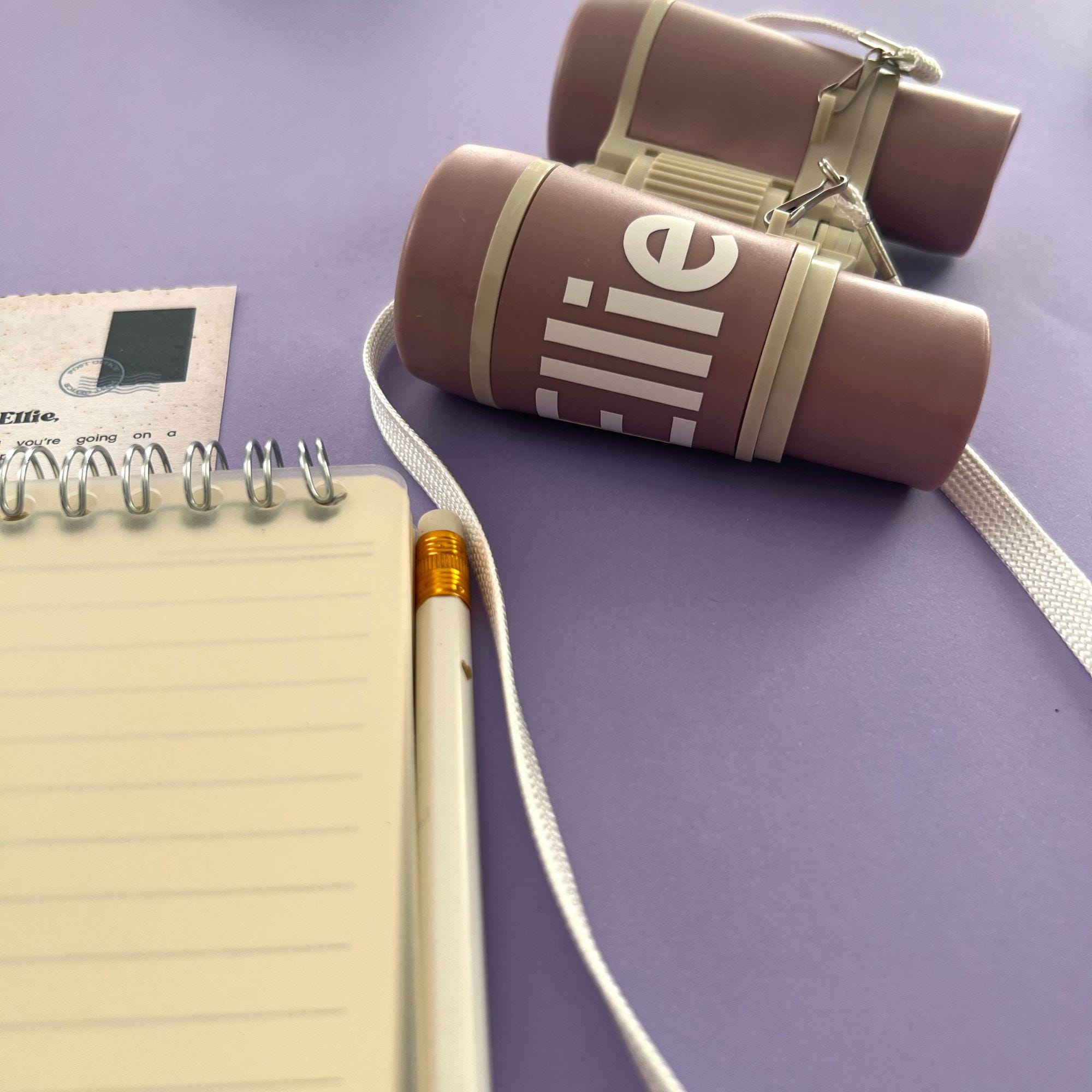 Custom Kid Binoculars Adventure Kit Child Purple Binoculars for Toddlers Camping Kit for Girls Pre-School Adventure Box Gift for Outdoor