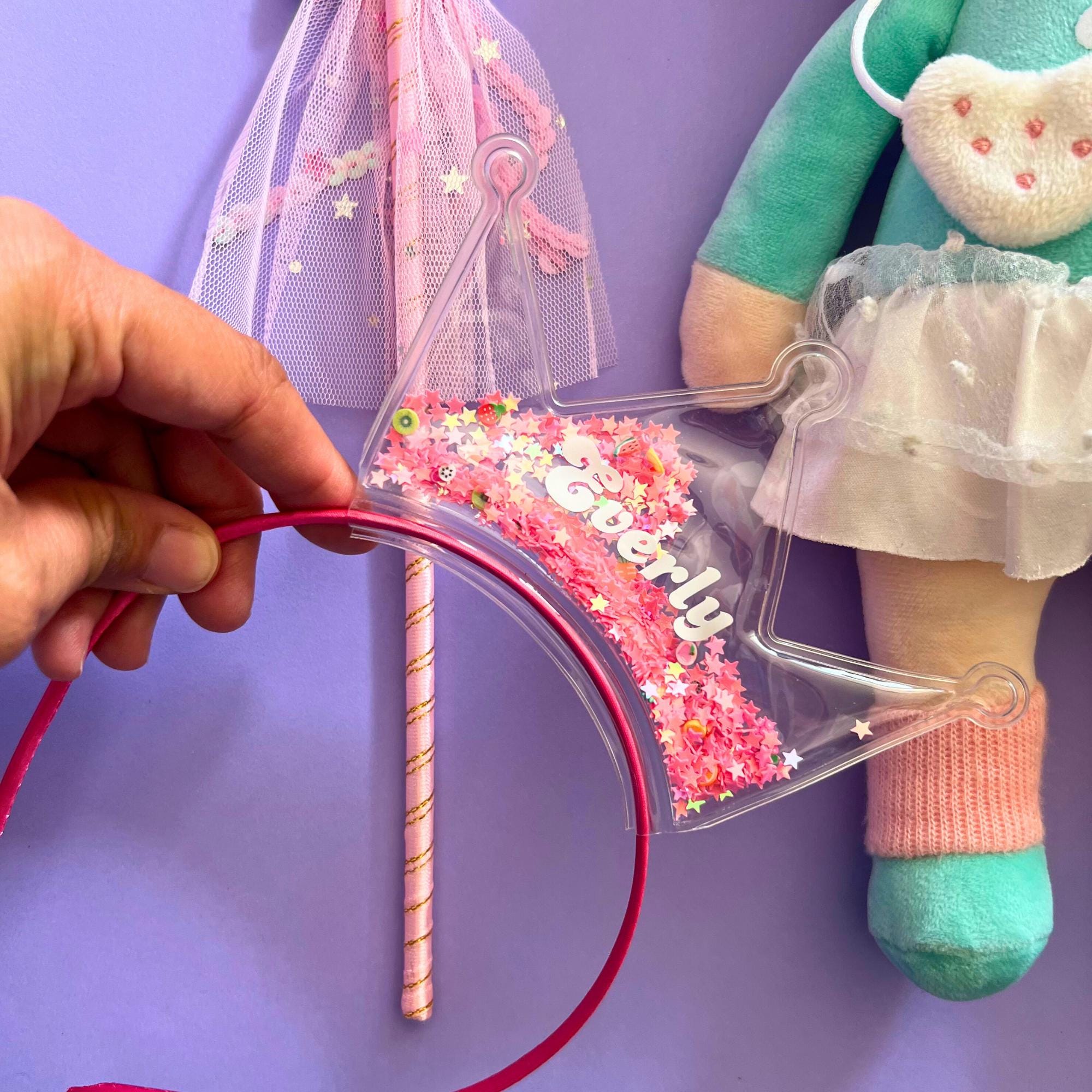 Custom Name Unicorn Plush Toy Personalized Rainbow Unicorn Doll for 4 year older Personalised Name Doll Wand and Crown Birthday Gift