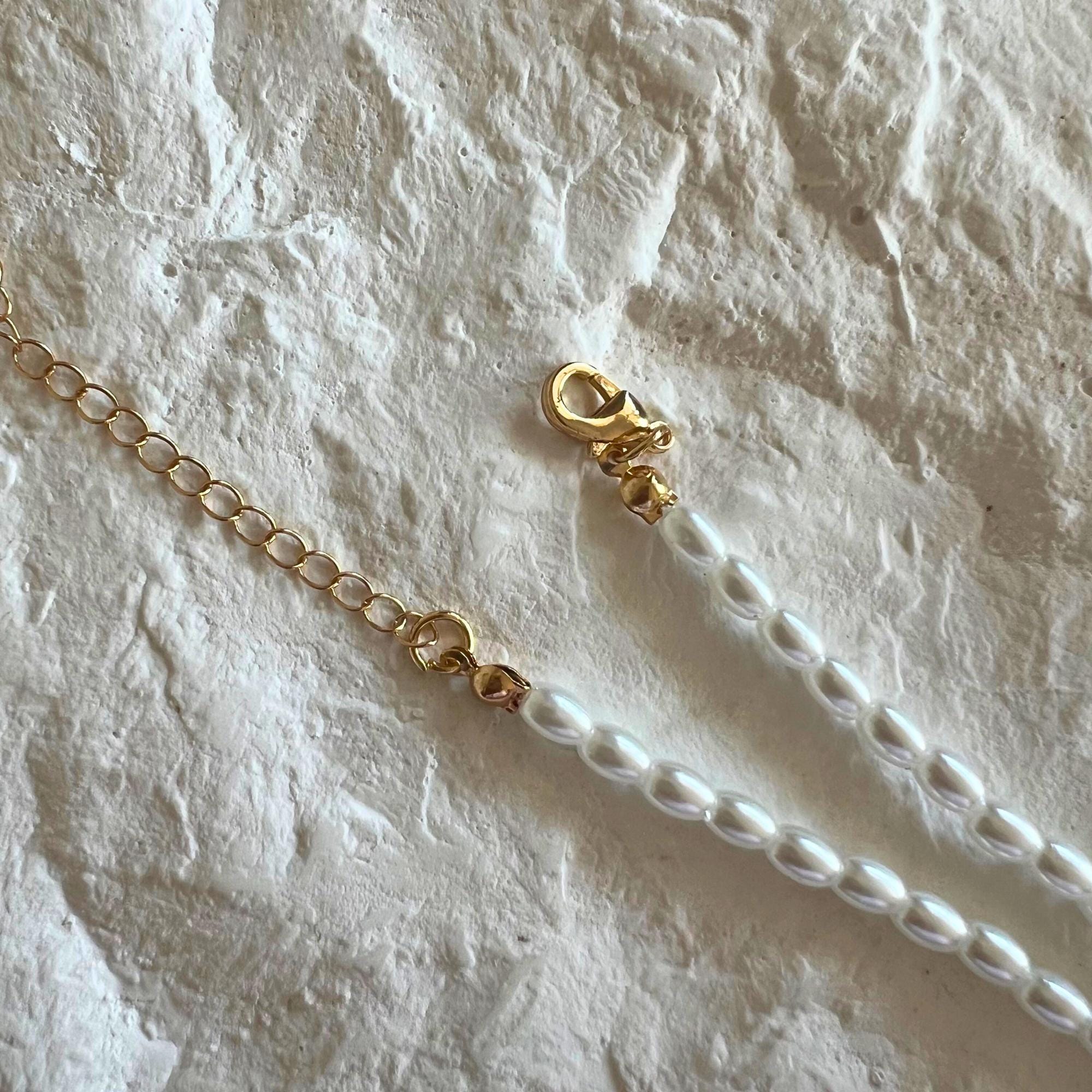 Custom Beach Themed Charm Necklace Seashell with Peal Necklace Personalized Charms for Tweens Pearl Charm Necklace for Teen Girl Gift