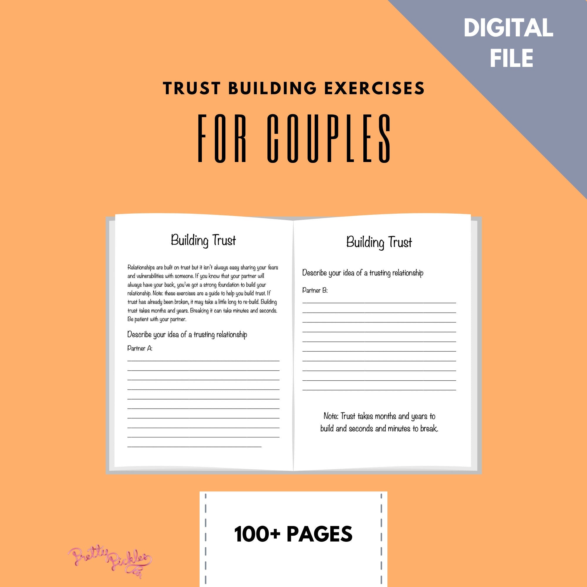 Couples Therapy Worksheets: Relationship Workbook (Digital Download)