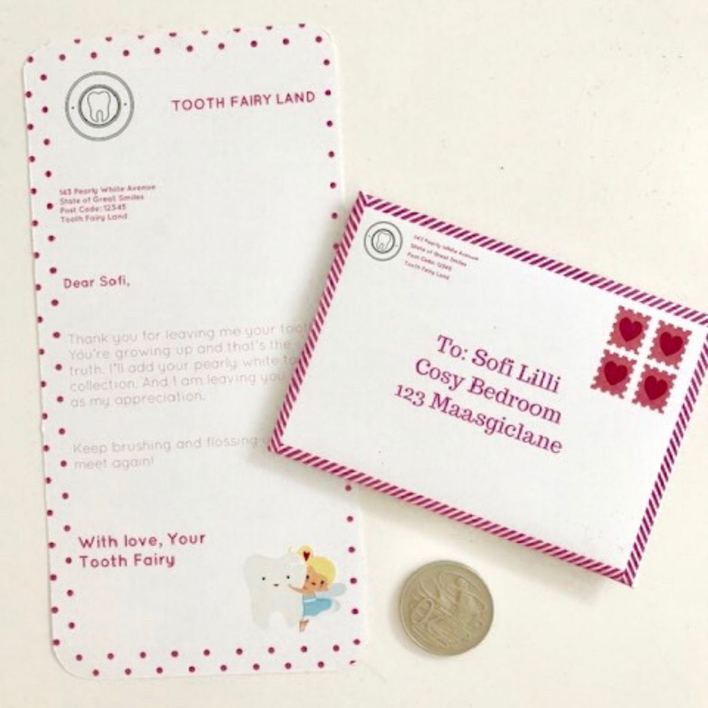Personalized Tooth Fairy Letter Set, Printable Gift (Editable PDF)