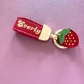Personalized Strawberry Key Chain Custom Gold Foil Berry Red Key Ring Gift for Tween Birthday Gift idea for Teen