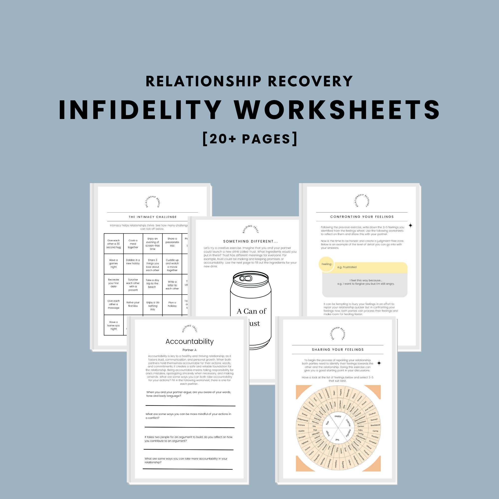 Infidelity Recovery Worksheets for Couples: Guided Relationship Healing (PDF)