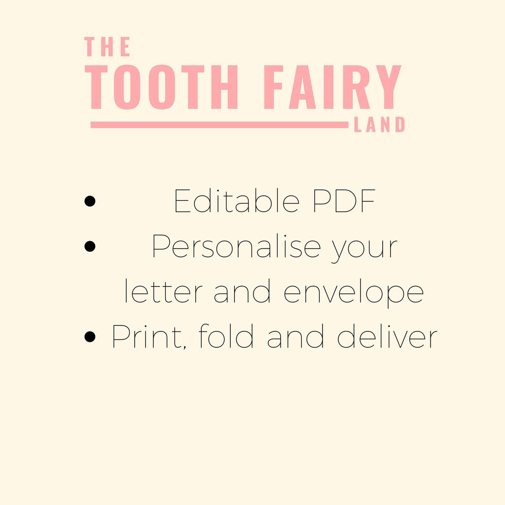 Personalized Tooth Fairy Letter Set, Printable Gift (Editable PDF)