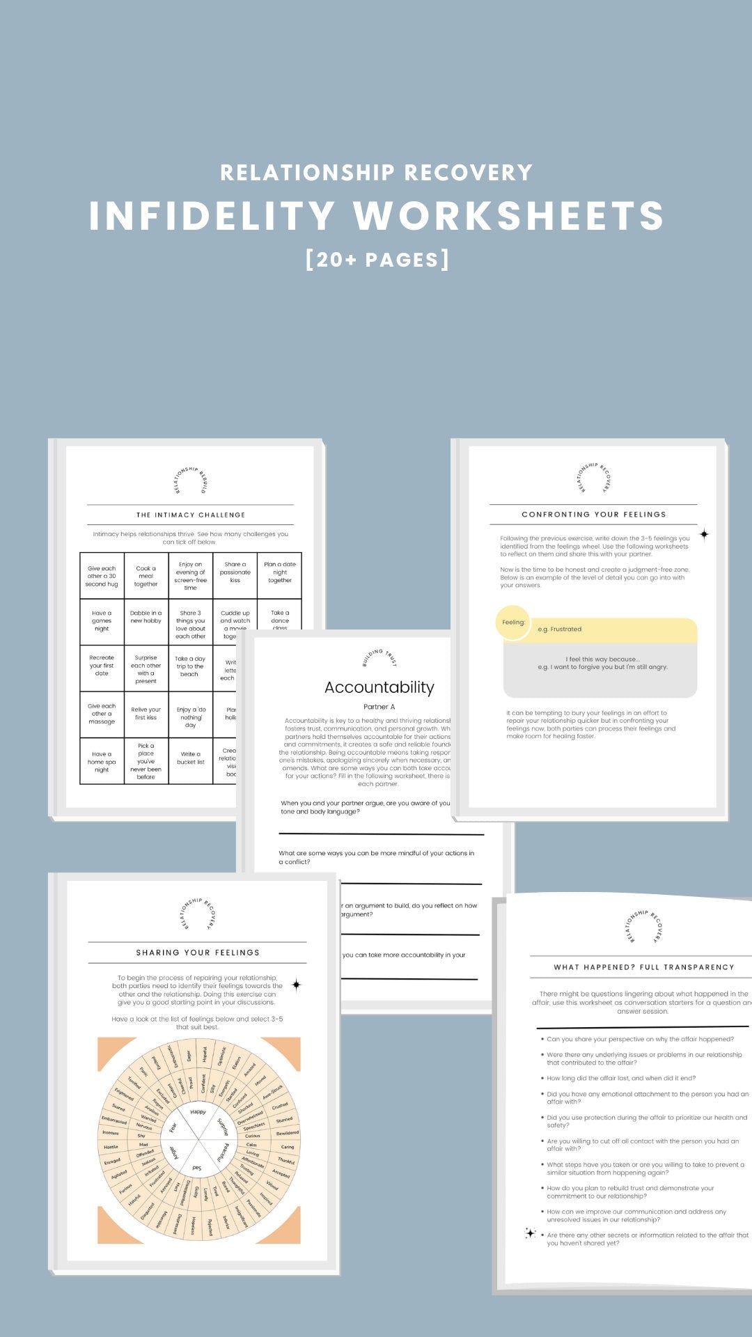 Infidelity Recovery Worksheets for Couples: Guided Relationship Healing (PDF)