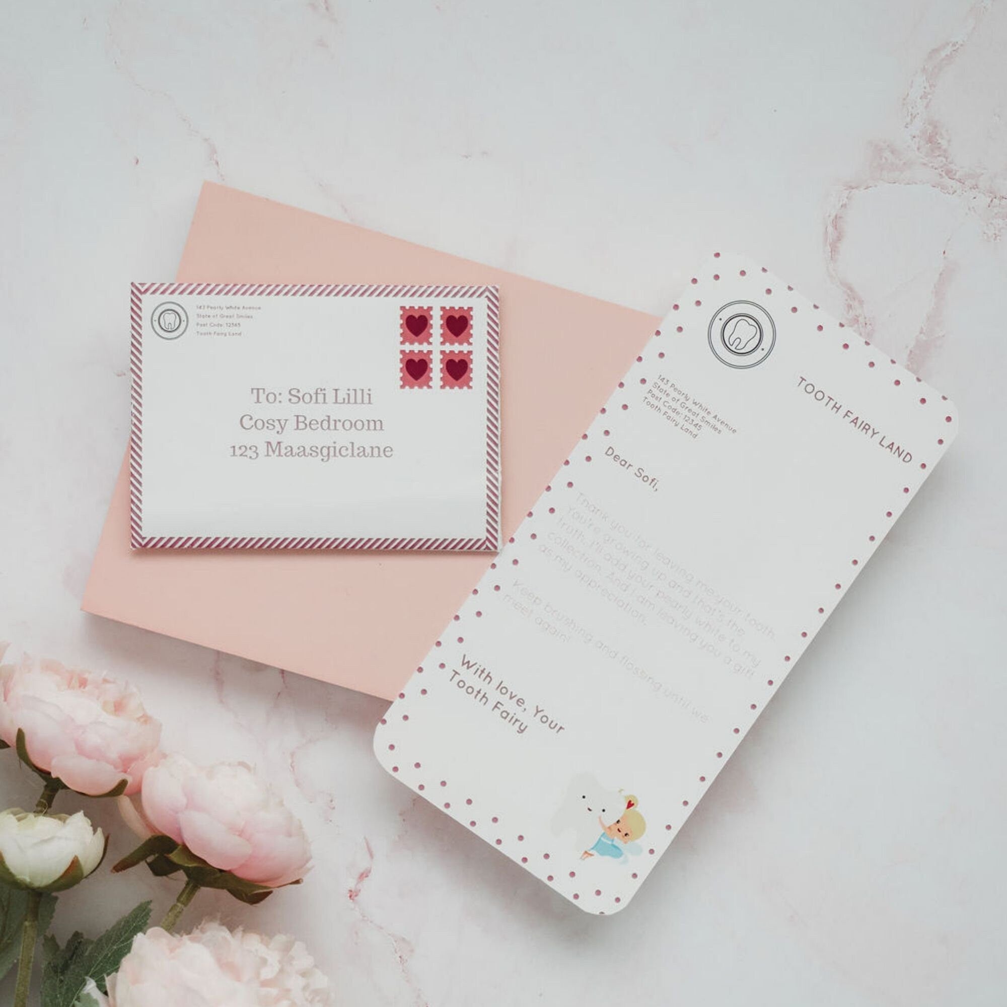 Personalized Tooth Fairy Letter Set, Printable Gift (Editable PDF)