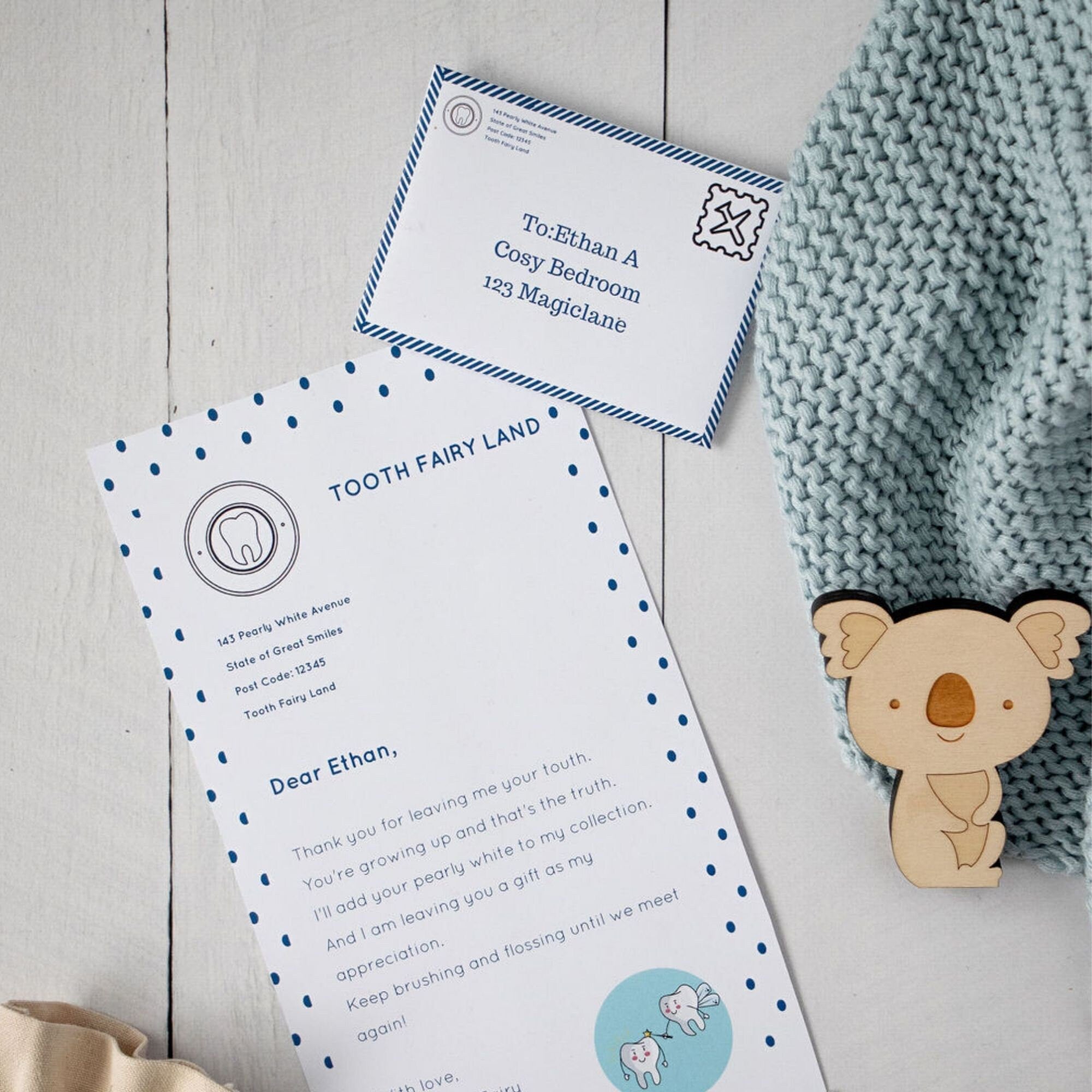 Editable Tooth Fairy Letter for Boy, Printable Keepsake (Digital Download)
