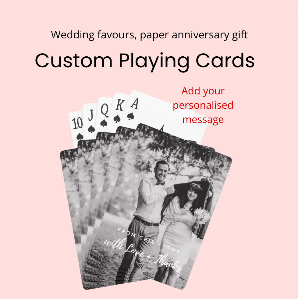 Custom Photo Playing Cards: Paper Anniversary Gift, Wedding Favor