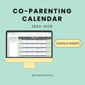 Co Parenting Calendar Organiser Divorce Custody Planner Editable Google Sheets Co-Parenting Routine Visitation Schedules Child Appointment