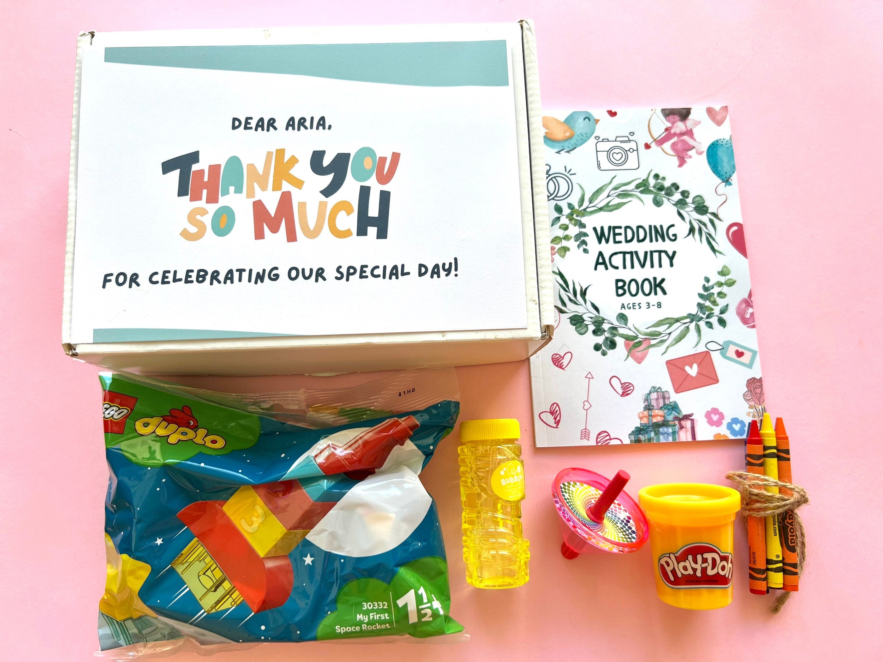 Wedding Activity Box (Age 3-6) – Kids' Favor with Duplo, Crayons