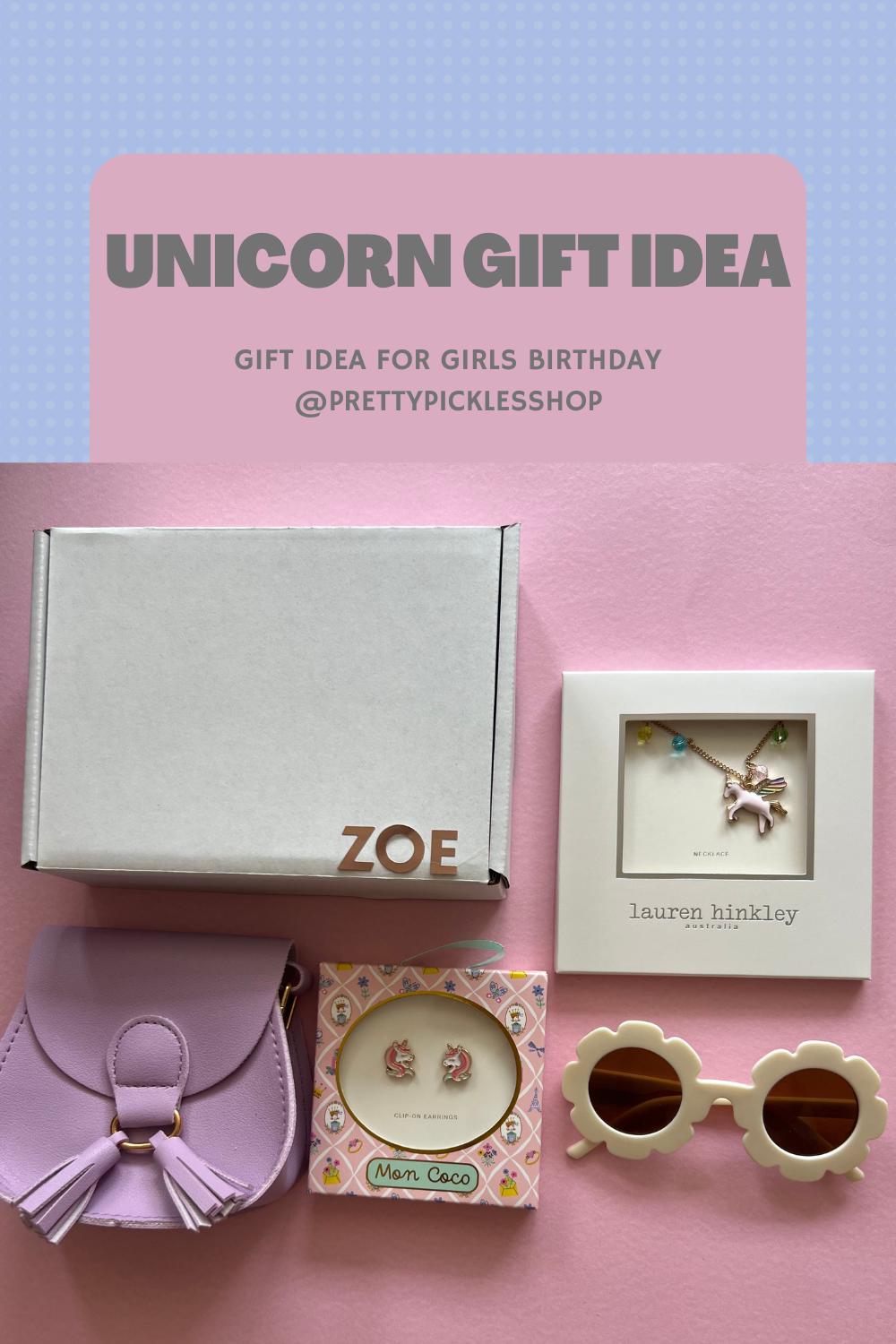 Unicorn Gift Box: Necklace, Clip-On Earrings, Purse & Sunglasses