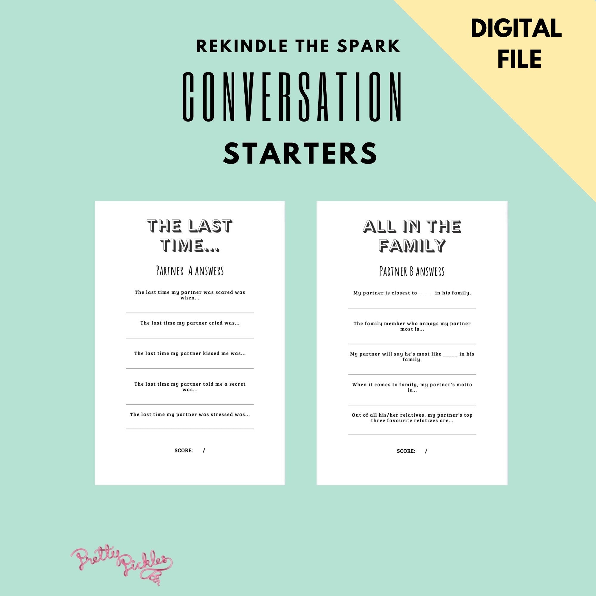 Couples Counselling Worksheets Bundle: Relationship Therapy, Communication (Digital Download)