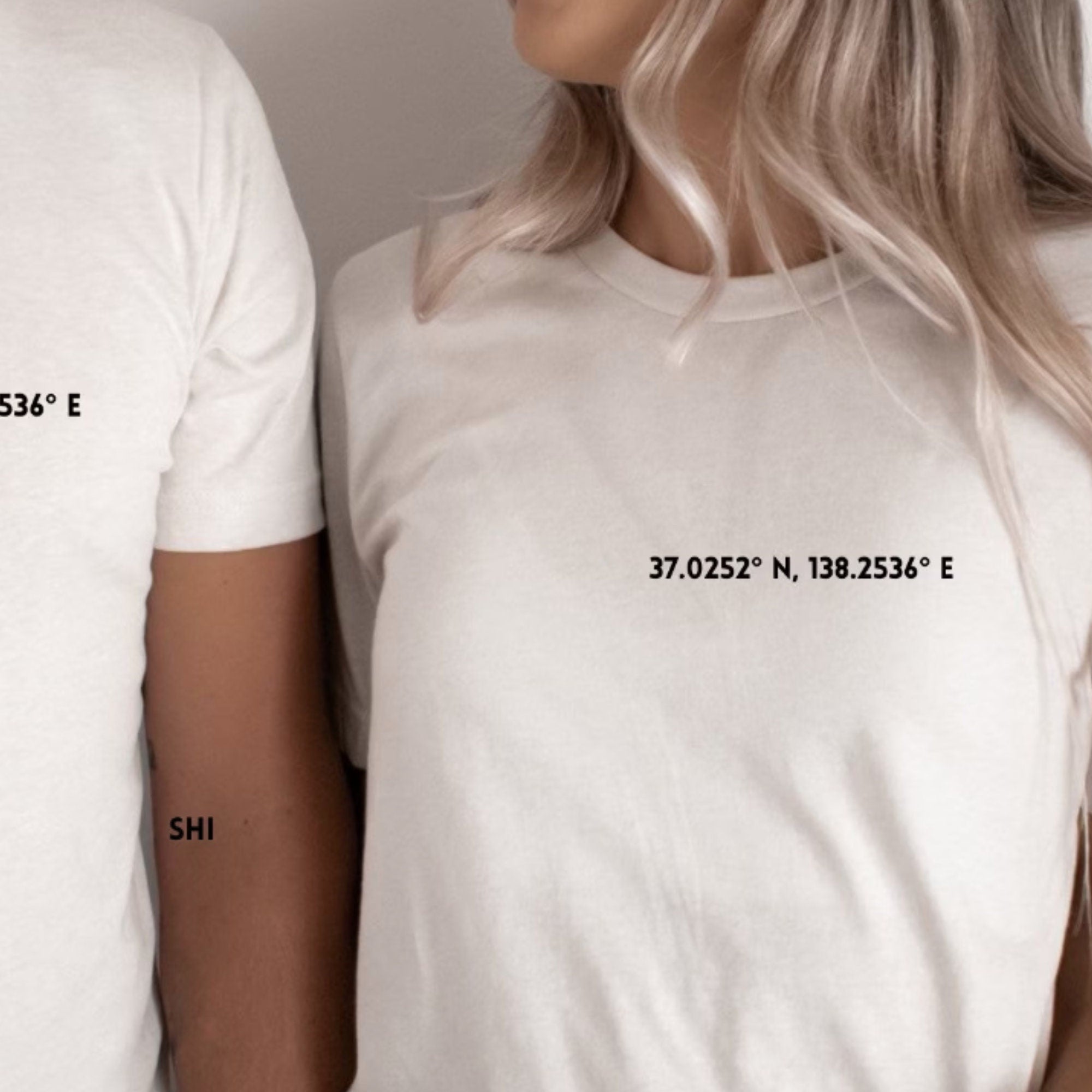 Custom Coordinates Couples T-shirt, Location Keepsake Gift