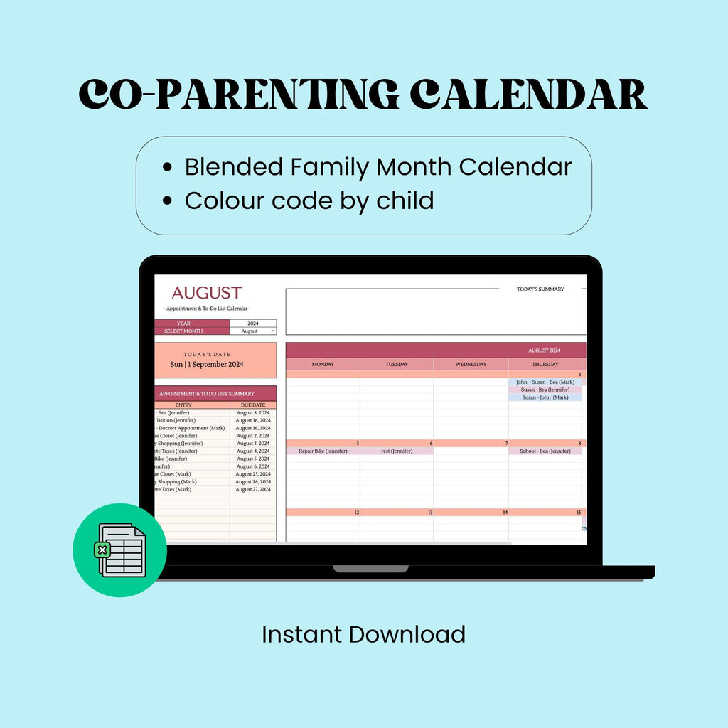 CoParenting Planner Divorce Counselling Worksheets Blended Families Counselling Workbook Blended Family Therapy Family Dynamics Printables