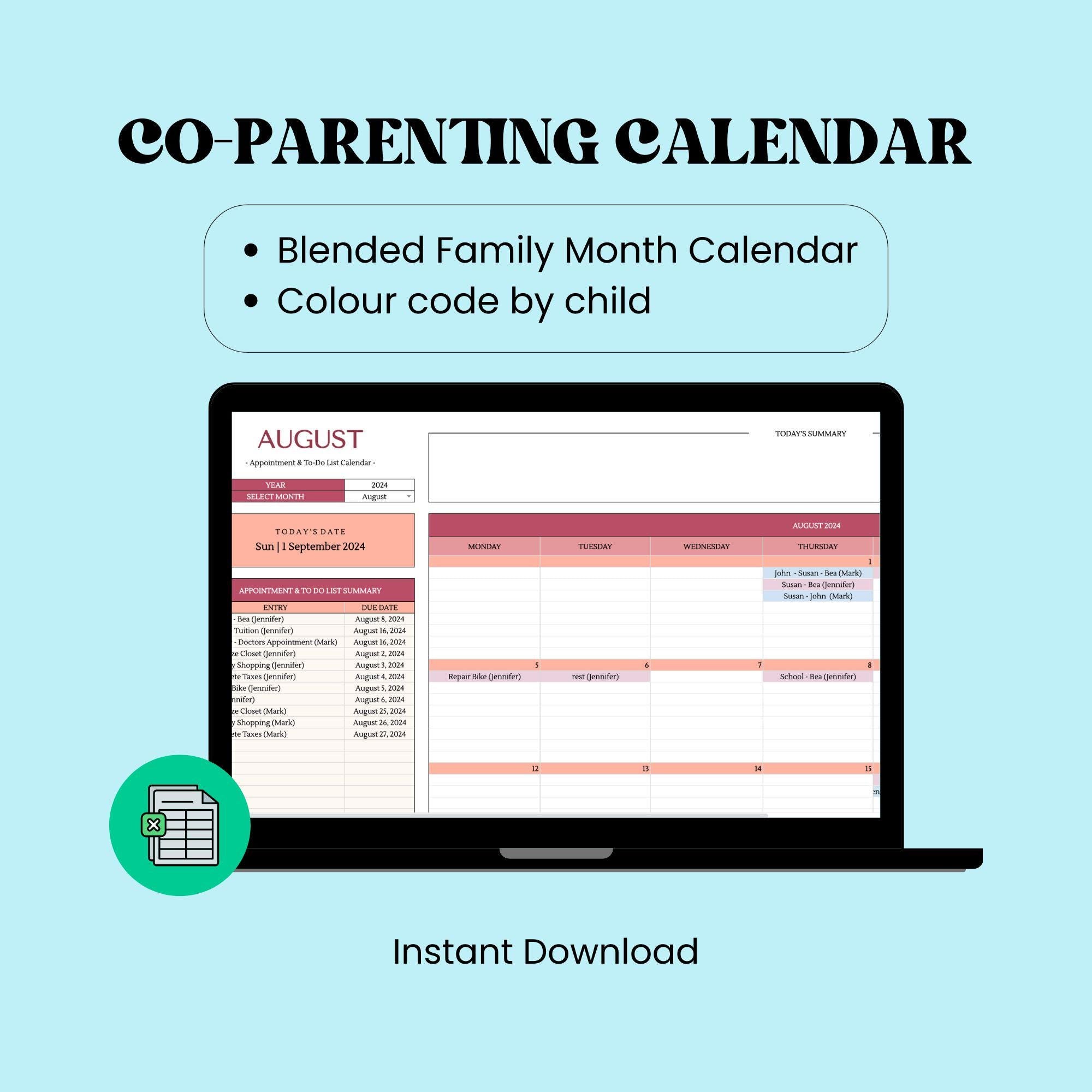 CoParenting Planner Divorce Counselling Worksheets Blended Families Counselling Workbook Blended Family Therapy Family Dynamics Printables