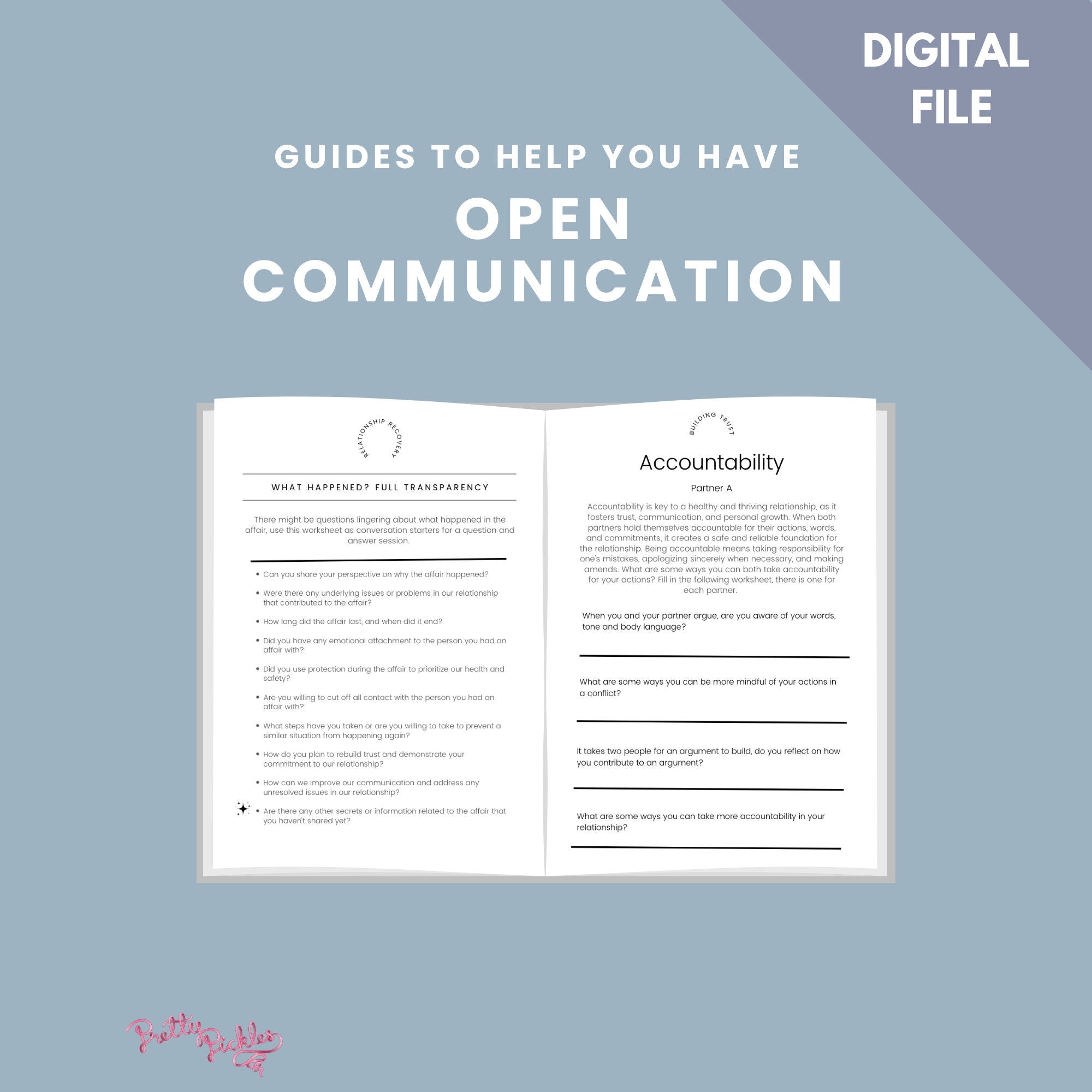 Infidelity Recovery Worksheets for Couples: Guided Relationship Healing (PDF)