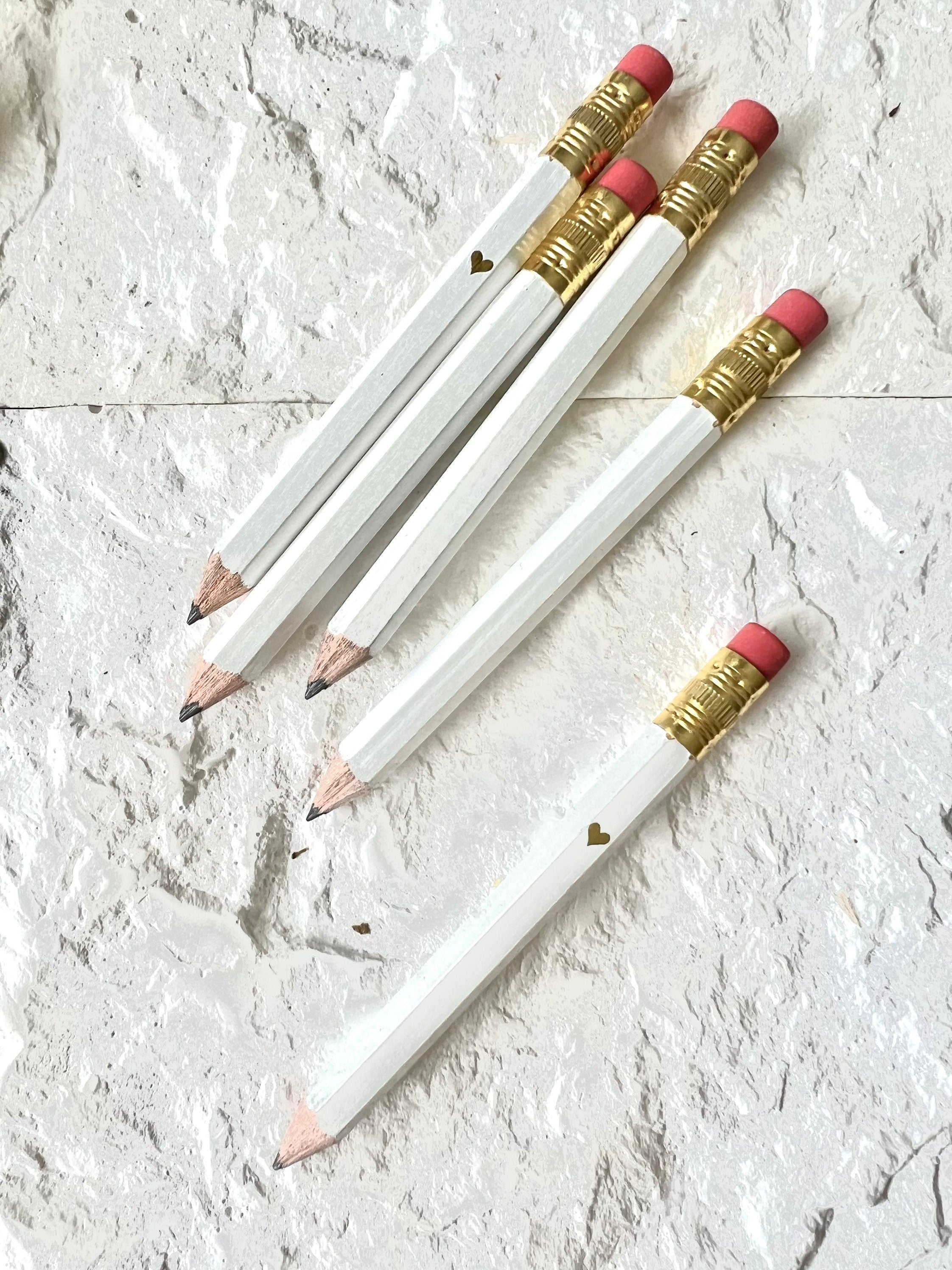 Mini White Pencils: Bridal Shower & Baby Shower Game Favors