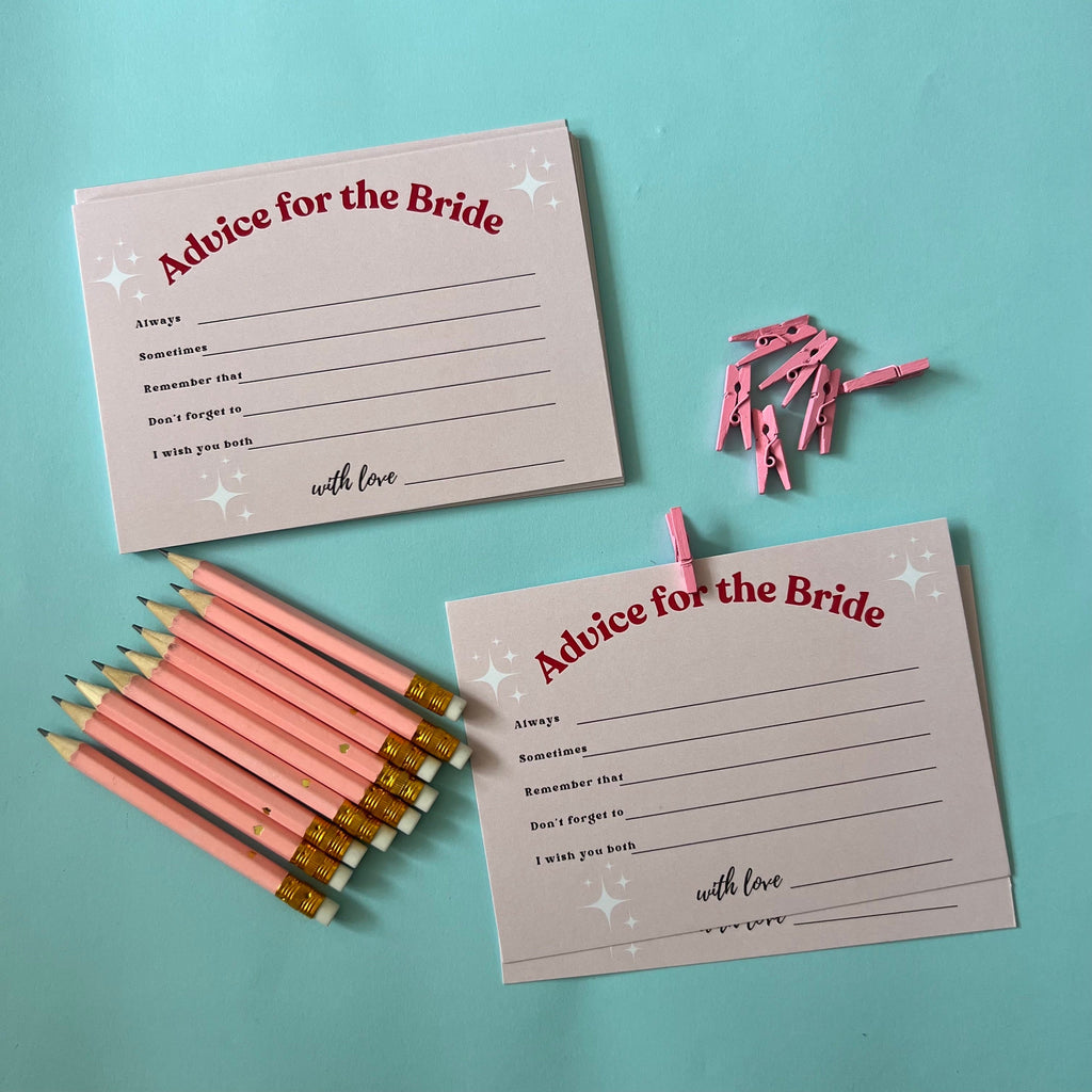 Bridal Shower Activity Cards Wedding Activity Cards Retro Bridal Shower Games Mini Pink Pegs Bachelorette Party Game Advice for the Bride