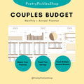 Couples Budget Planner, Monthly & Annual Spreadsheet (Digital Download)