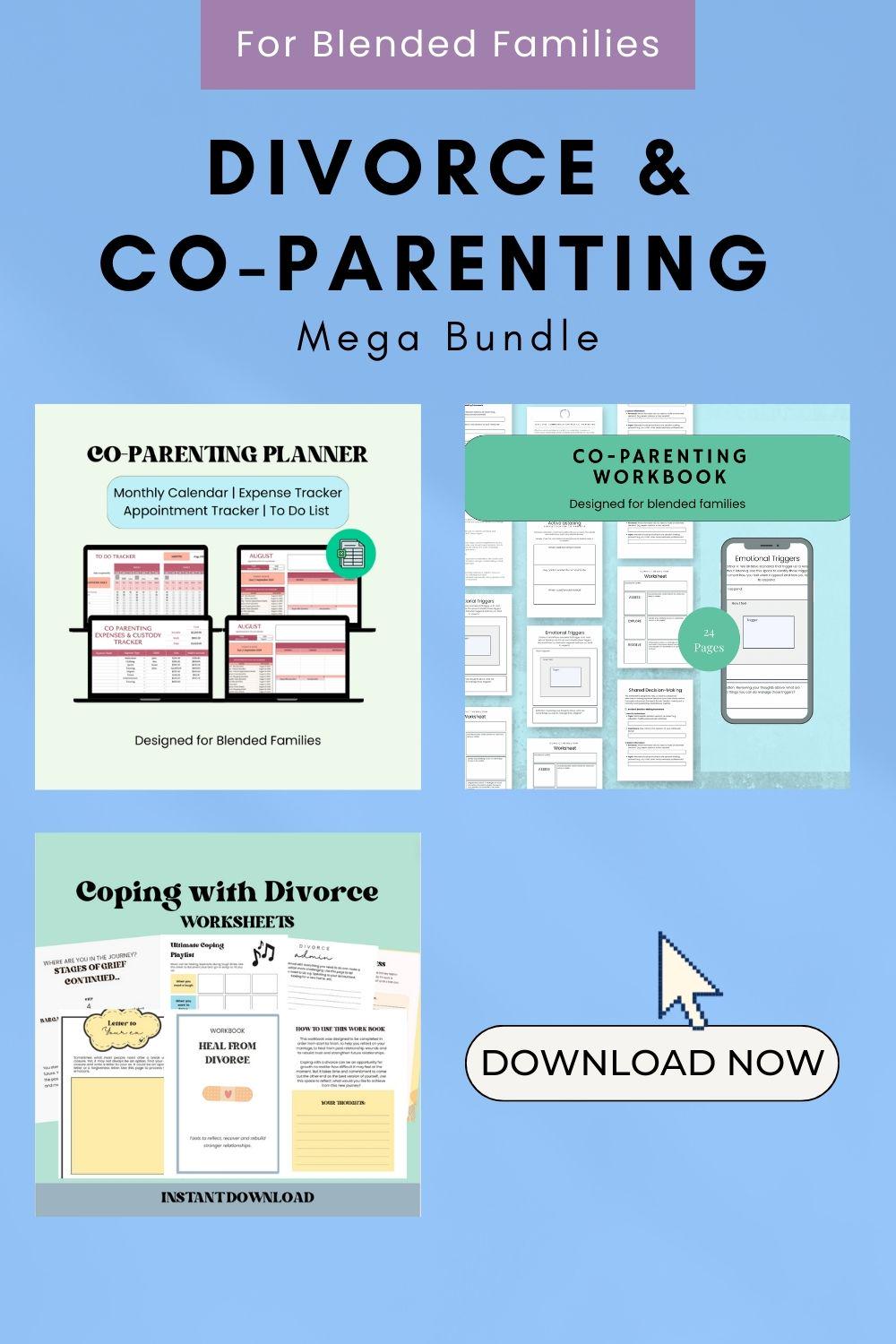 CoParenting Planner Divorce Counselling Worksheets Blended Families Counselling Workbook Blended Family Therapy Family Dynamics Printables
