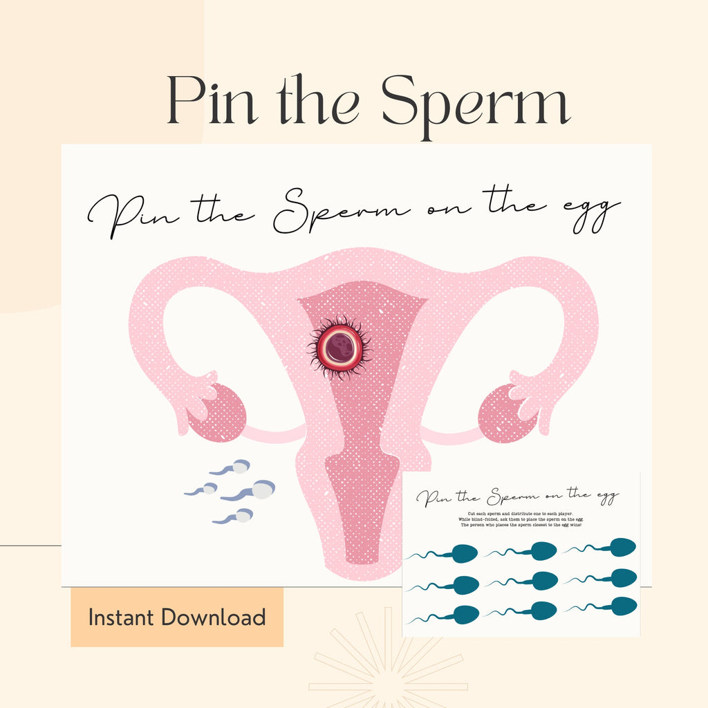 Pin the Sperm on the Egg Baby Shower Game (Digital Download)