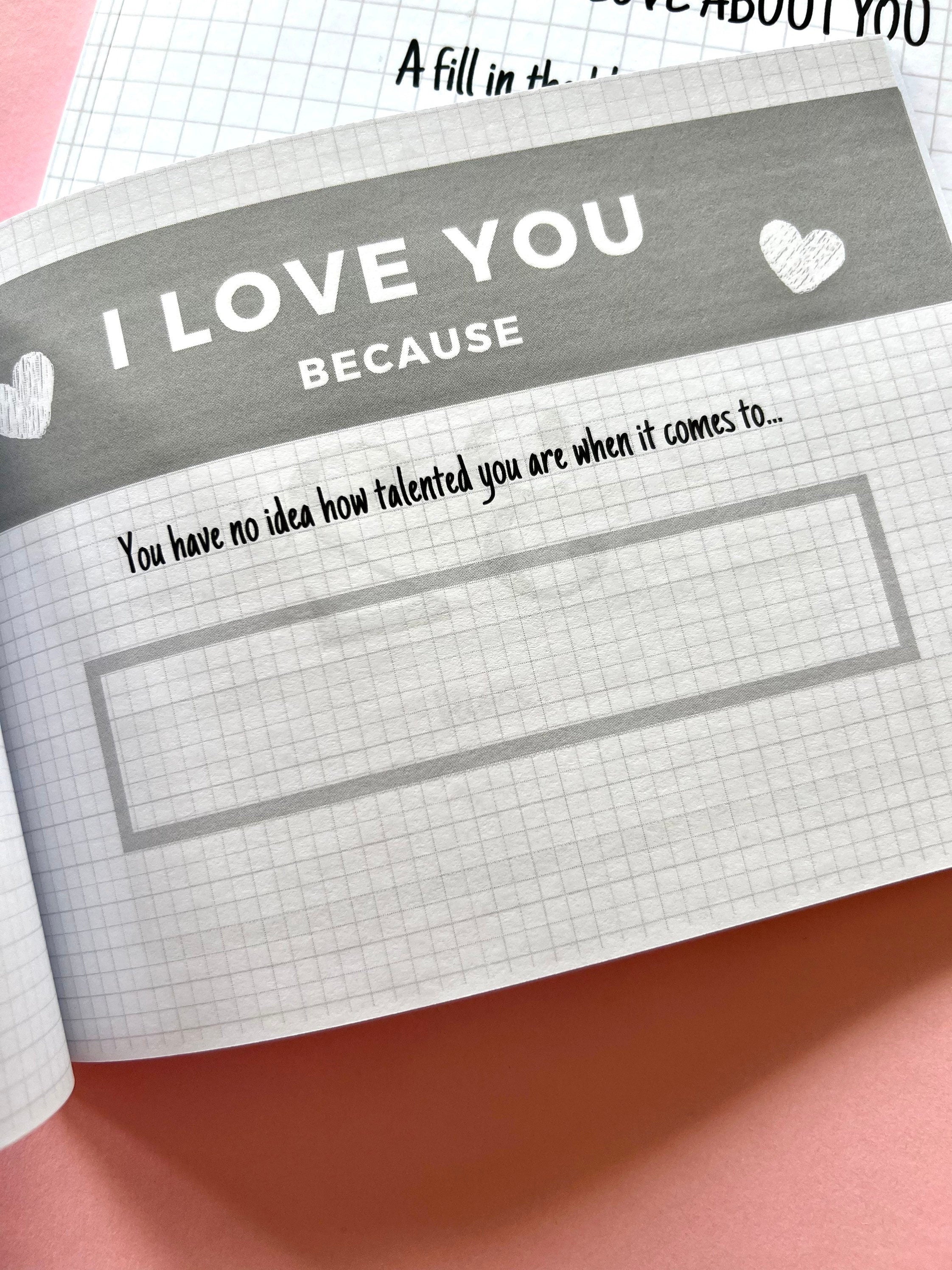 Personalise Fill In The Blank Couples Book Reasons I Love you