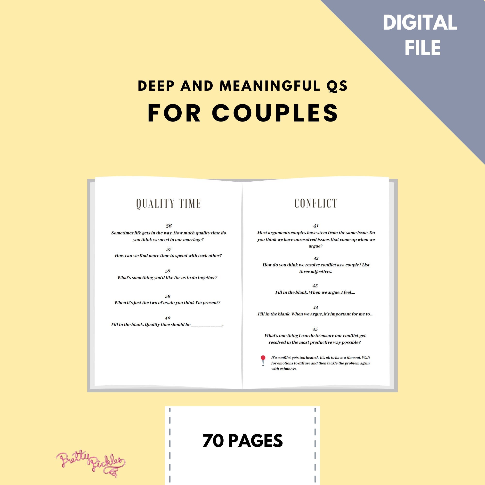 Premarital Questions for Couples: 365 Conversation Starters (Digital Download)