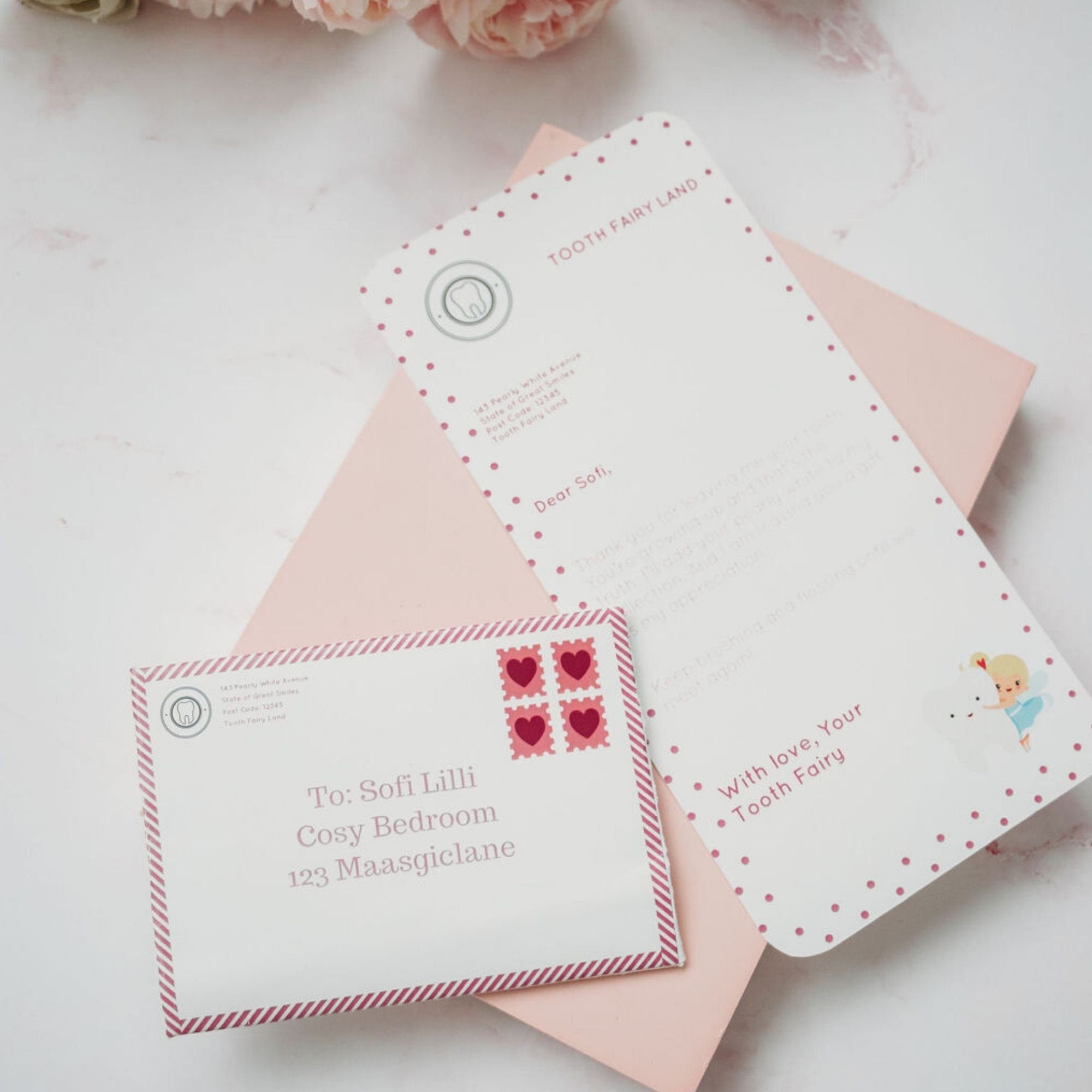Personalized Tooth Fairy Letter Set, Printable Gift (Editable PDF)