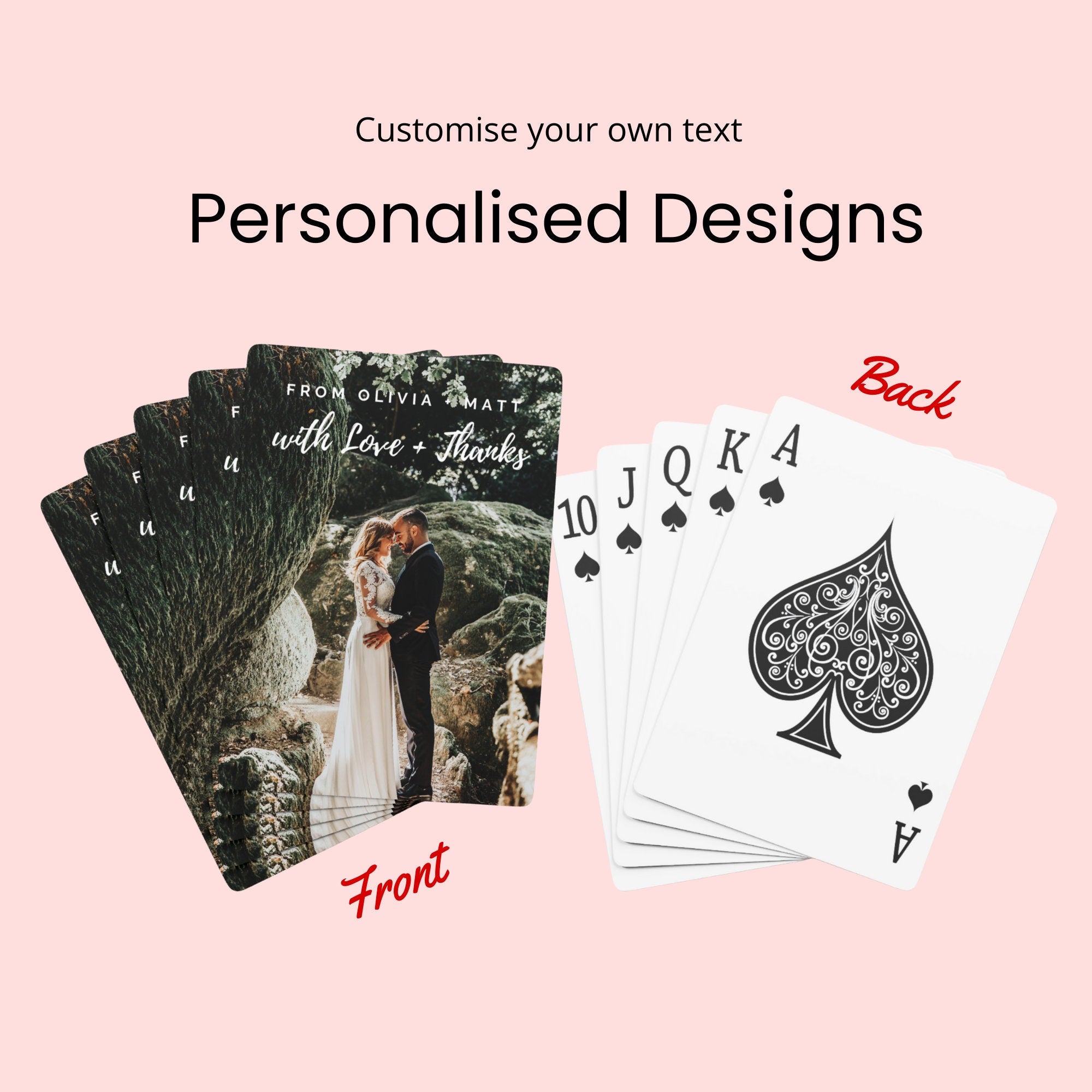 Custom Photo Playing Cards: Paper Anniversary Gift, Wedding Favor