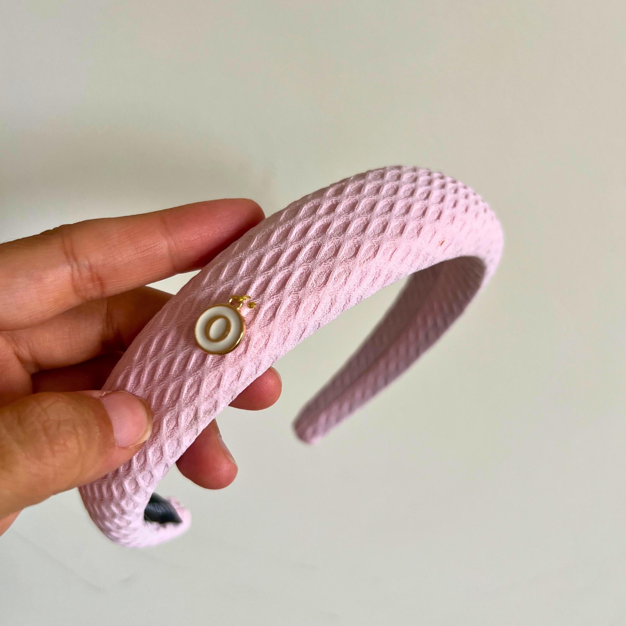 Custom Headband Pink Preppy Hairband Personalised Hair Accessories Gift for Bestie Custom Birthday Gift for Her Initial Charm Headband