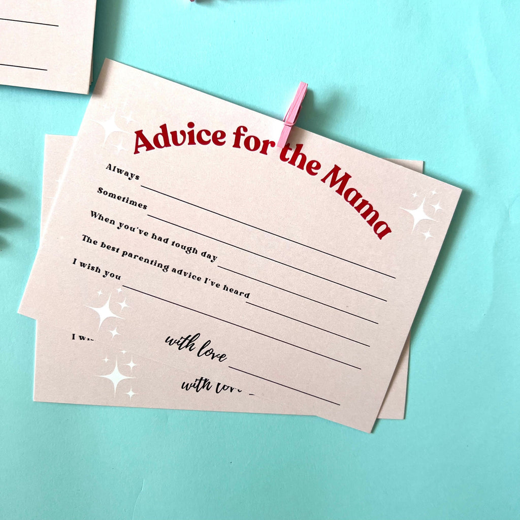 Baby Shower Activity Cards Baby Activity Cards Retro Baby Shower Games Mini Pink Pegs Baby Shower Party Game Advice for the Mama