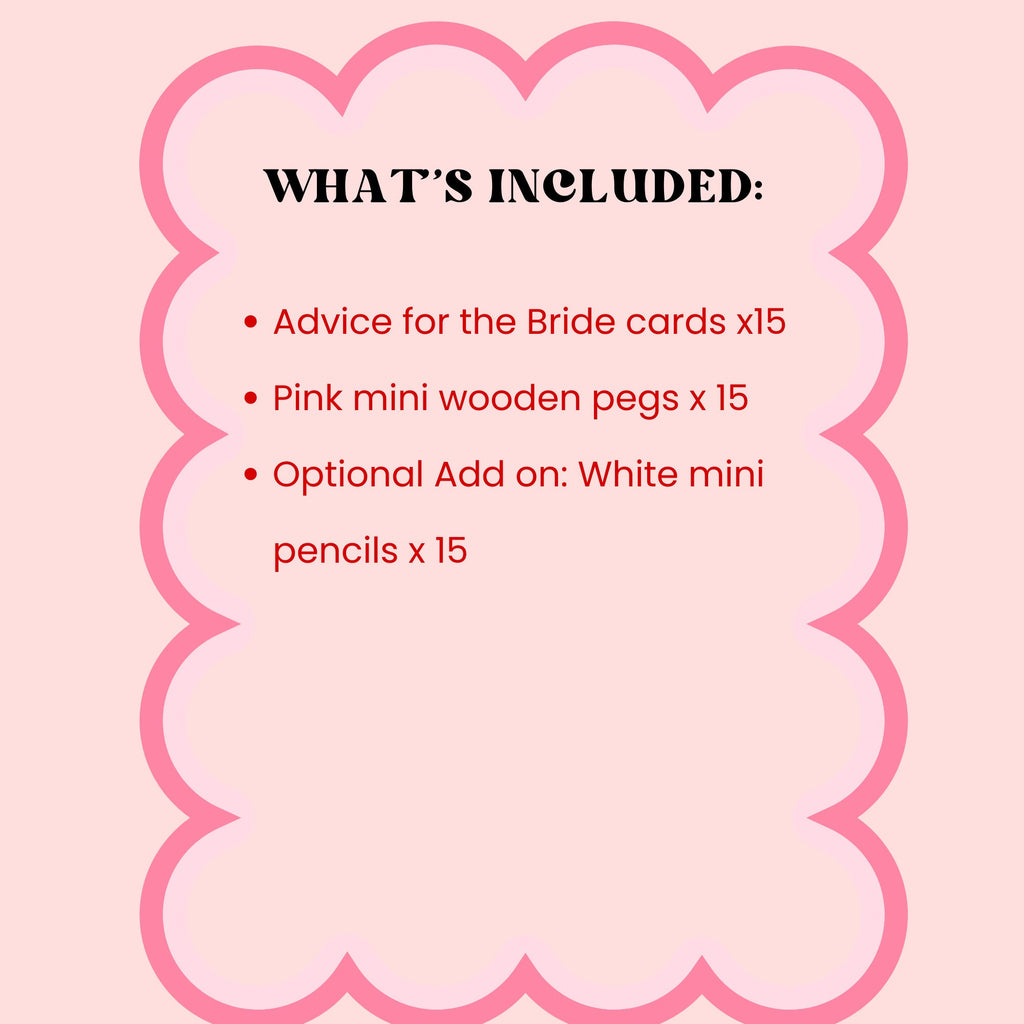 Bridal Shower Activity Cards Wedding Activity Cards Retro Bridal Shower Games Mini Pink Pegs Bachelorette Party Game Advice for the Bride