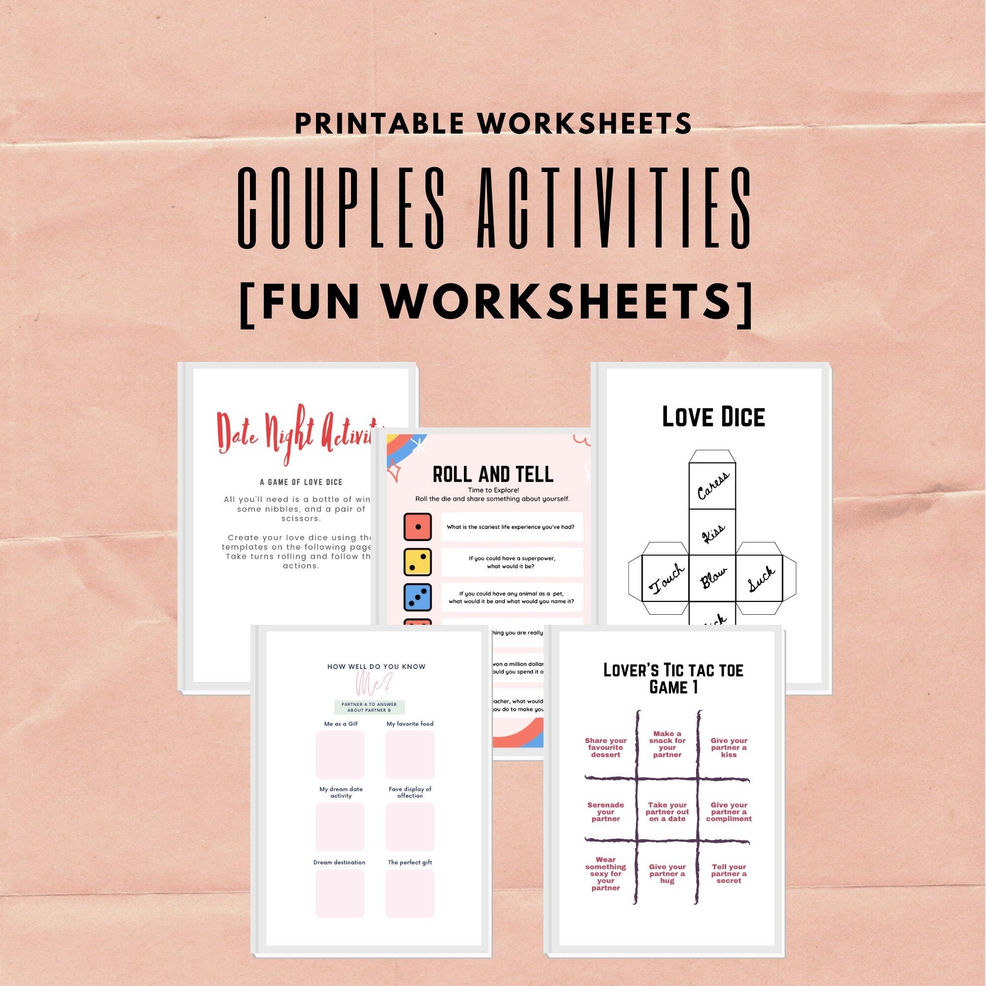 Couple Games: Date Night Activity Sheets (Digital Download)