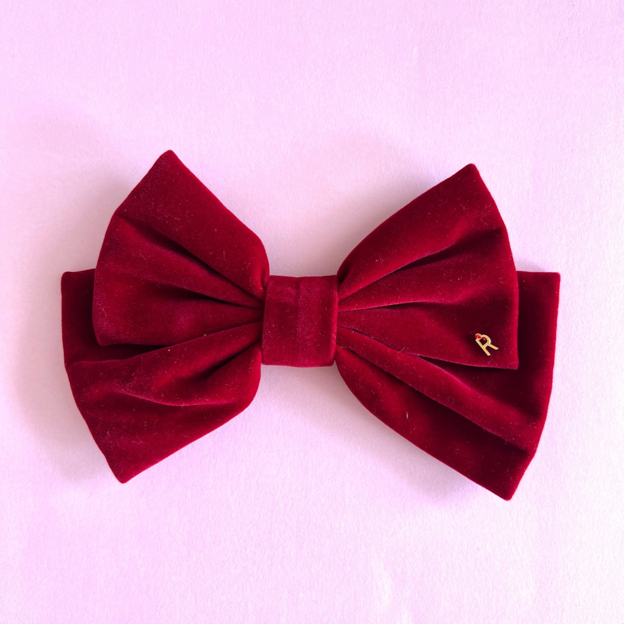 Custom Velvet Bow Personalized Bow Bridesmaid Gift for Junior Bridesmaid Red Velvet Bow Formal Large Jumbo Red Velvet Bow Custom Accessory