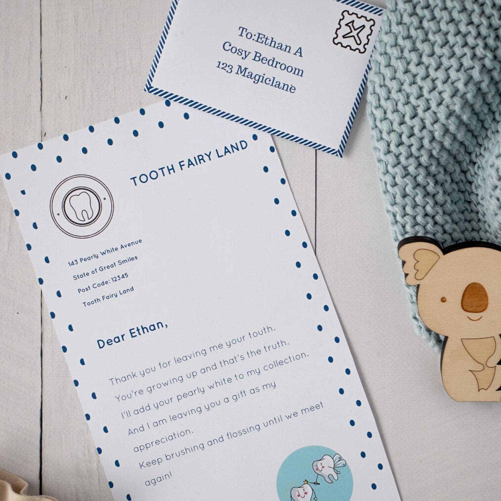 Editable Tooth Fairy Letter for Boy, Printable Keepsake (Digital Download)