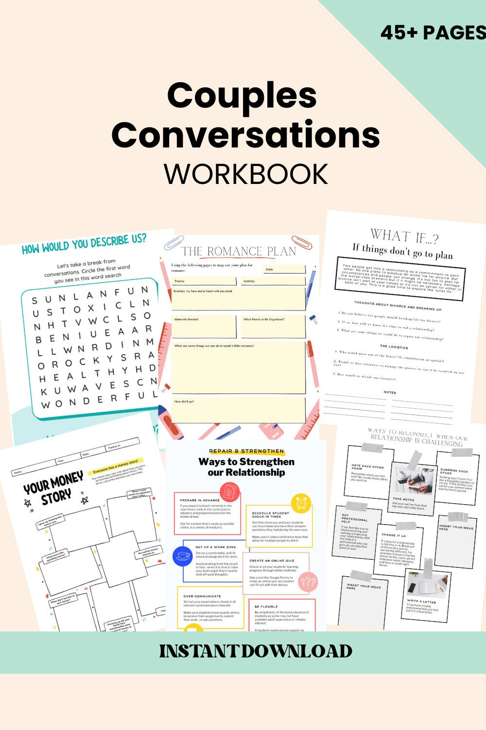 Couples Conversations Workbook Marriage Prep Worksheets Pre-Wedding Counseling Materials Marriage Readiness Checklists Pre-Marriage Topics