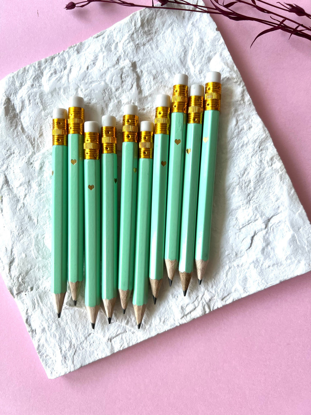 Mini Purple Pencils with Hearts, Bridal/Baby Shower Favors