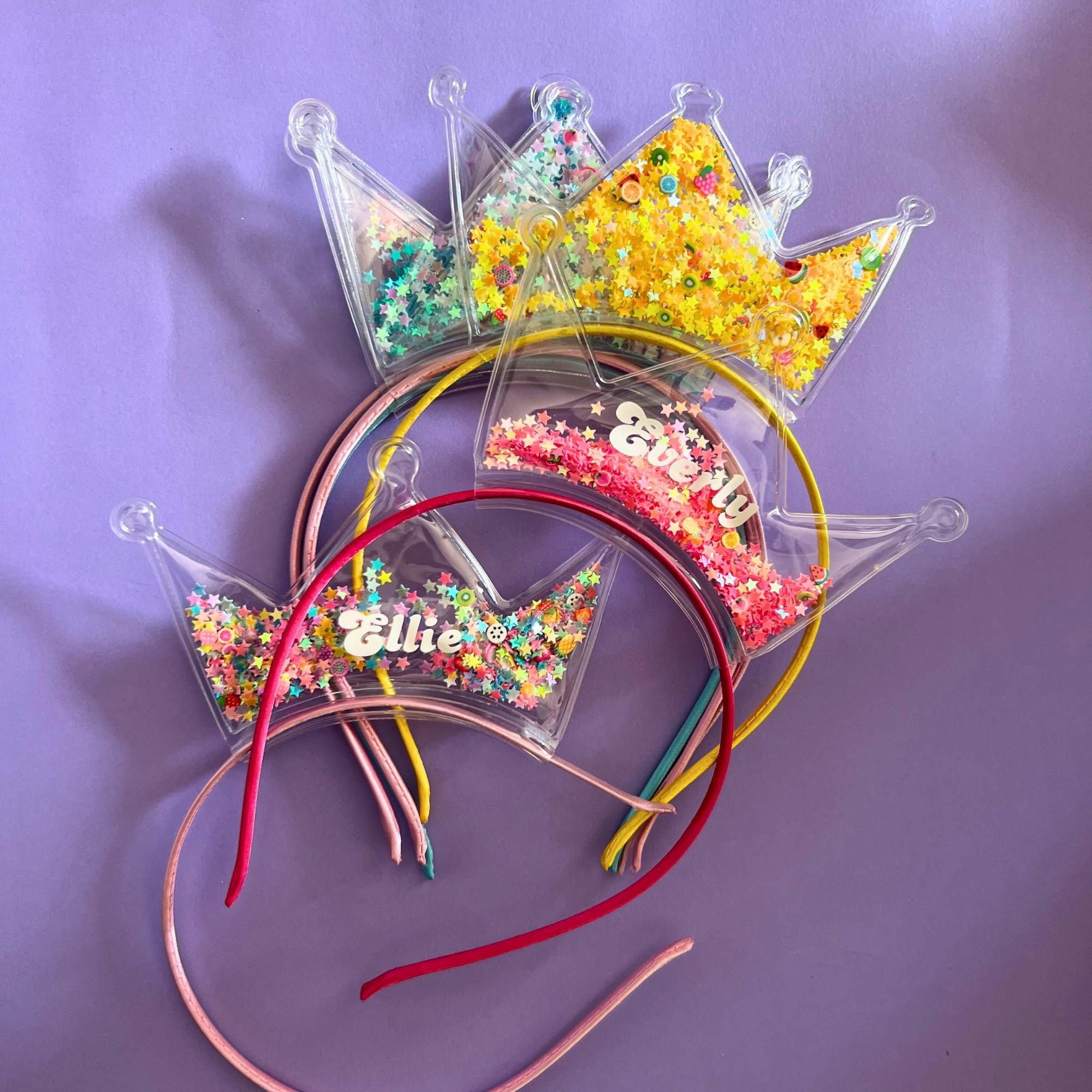 Custom Name Crown Headbands Princess Gift Unicorn Fairy Headband Monogrammed Crown Girls Glitter Personalised Headband Princess Dress Up