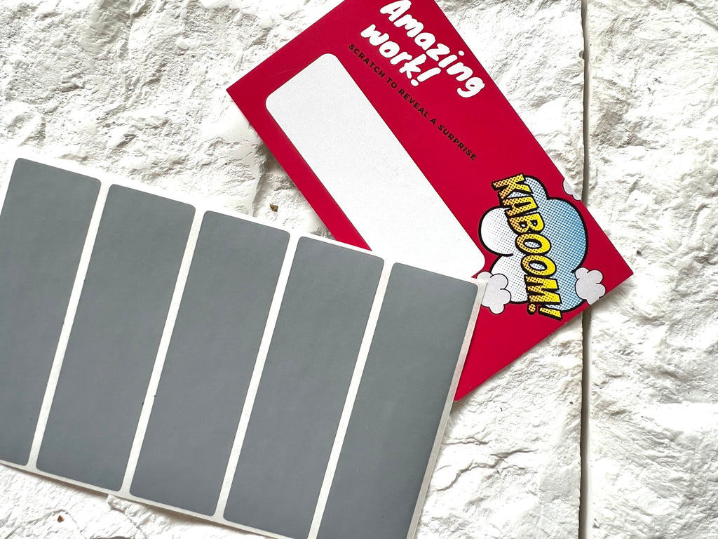 Scratch and Reveal Stickers Silver
