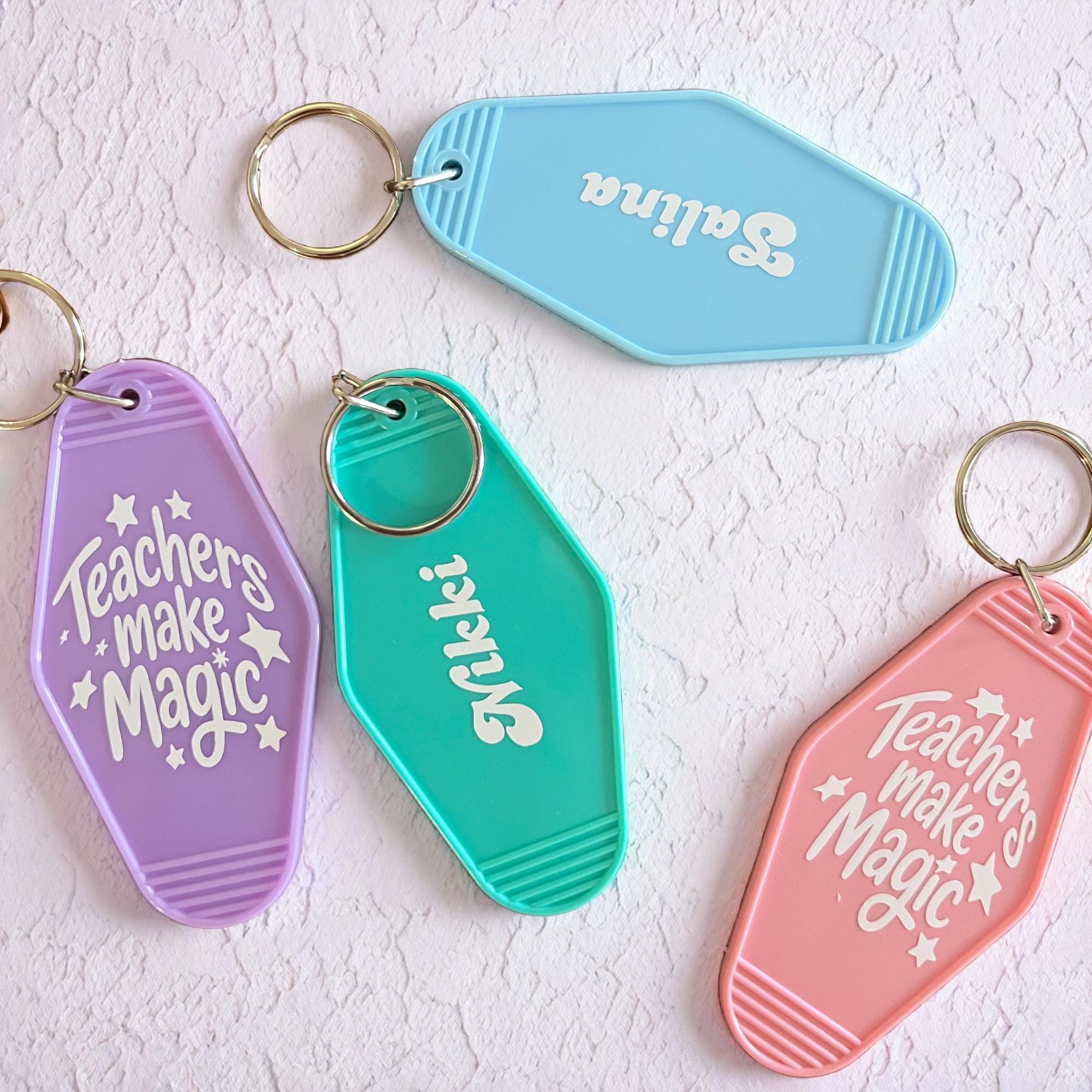 Custom Teacher Keychains Personalised Teacher Gift Motel Keychain for Teachers