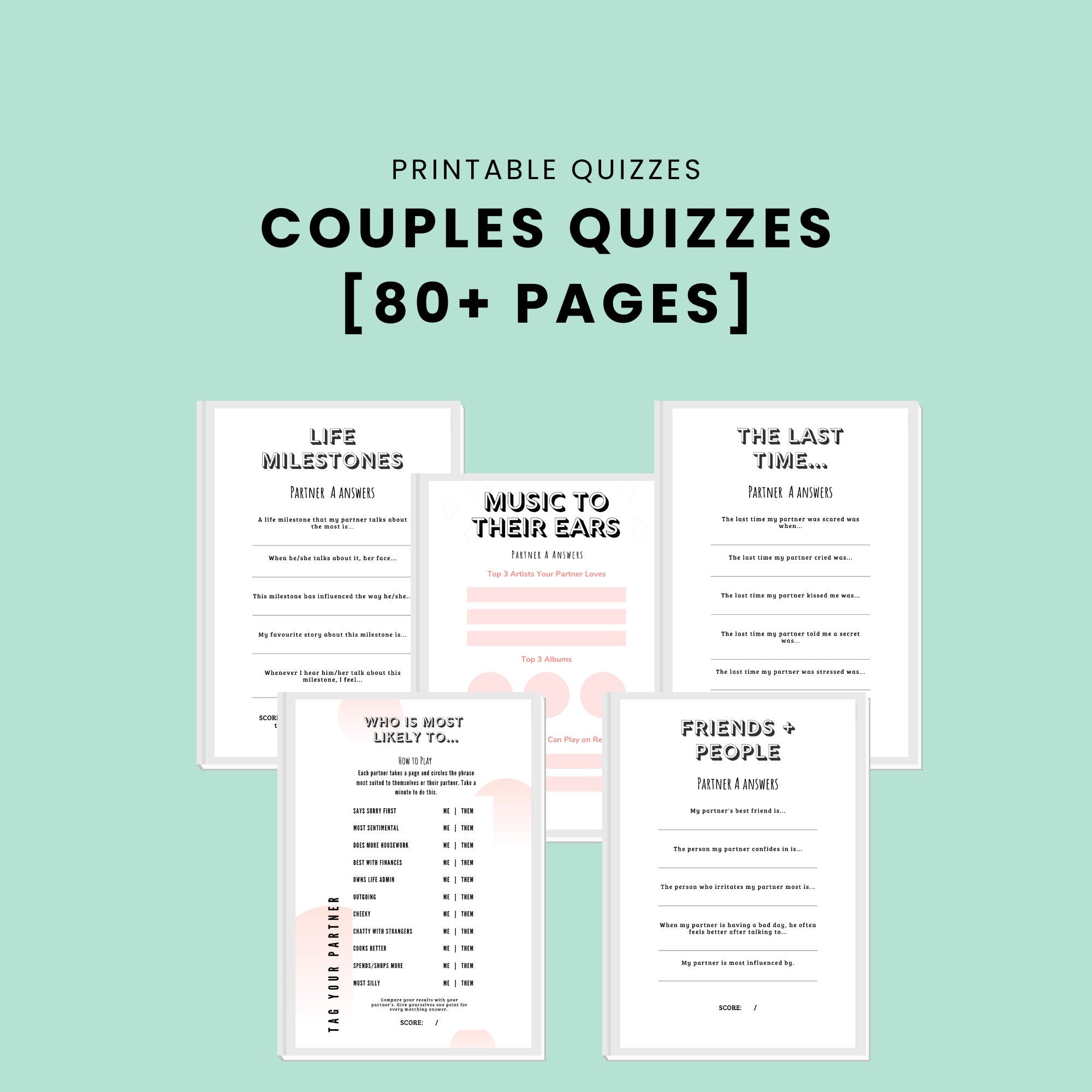Couples Quizzes: Date Night Games, Relationship Activities (Digital Download)
