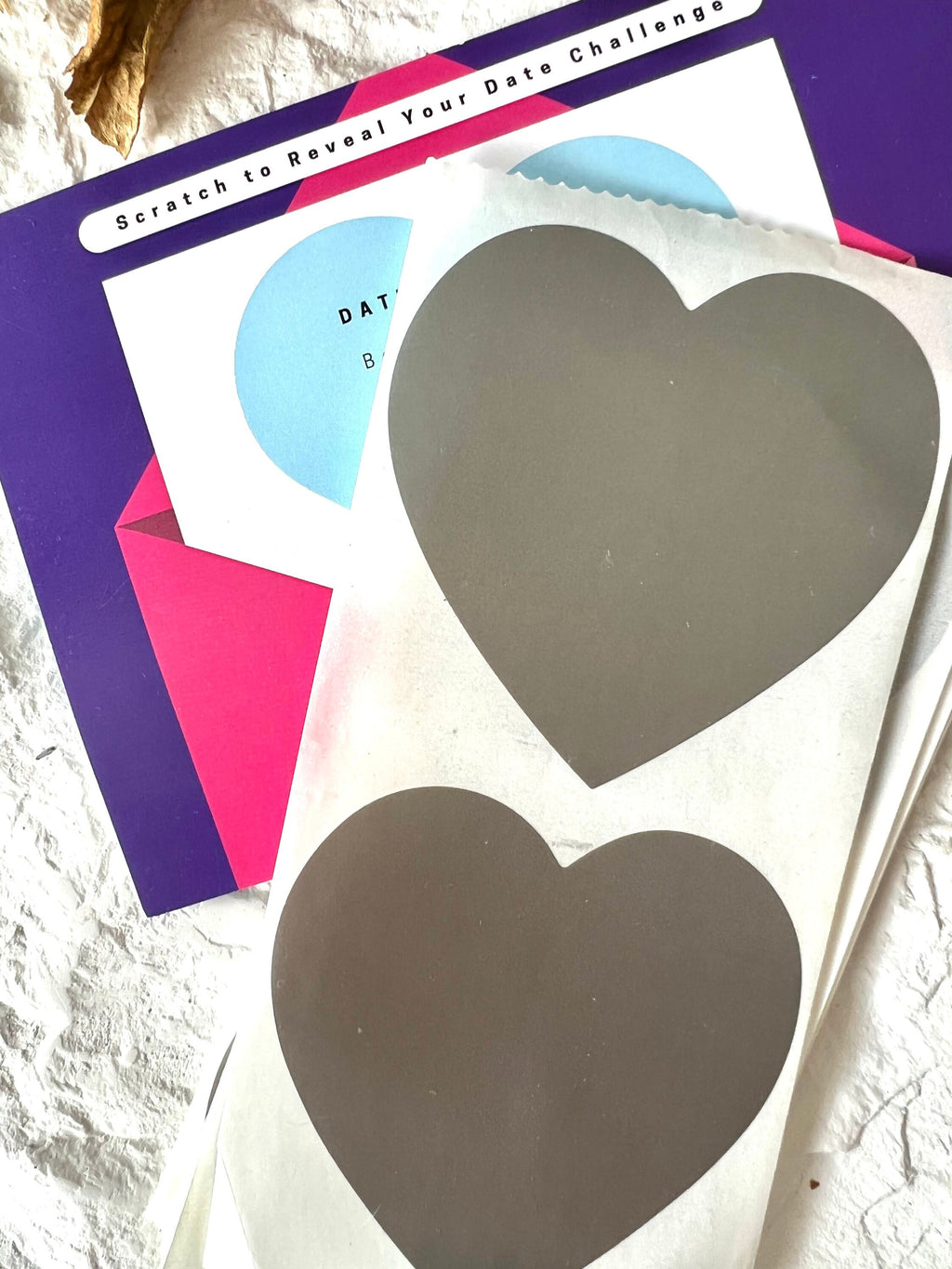 Heart Shaped Scratch and Reveal Stickers Silver